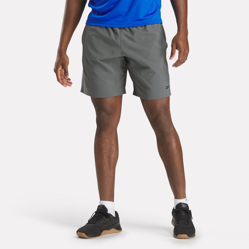 Reebok Wor Woven Short Pantaloneta gris de hombre para entrenamiento