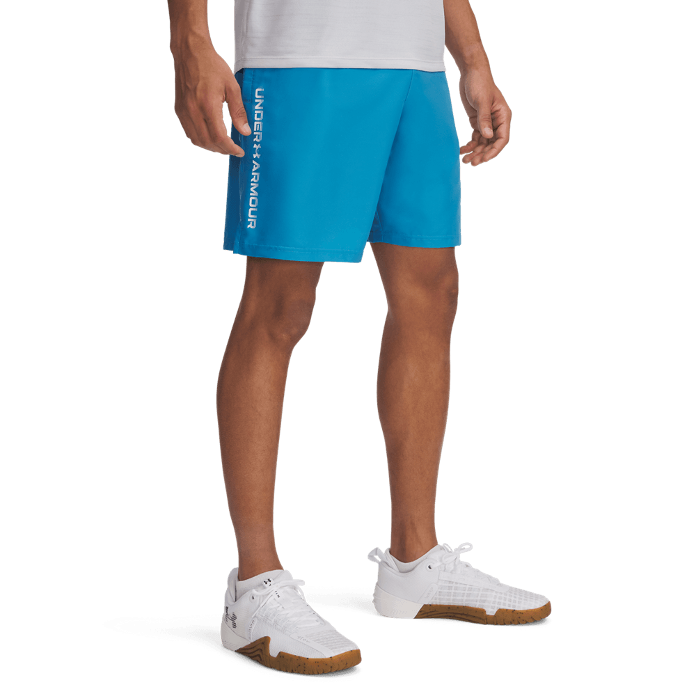 UA Tech Woven Wordmark Short Pantaloneta azul de hombre para entrenamiento