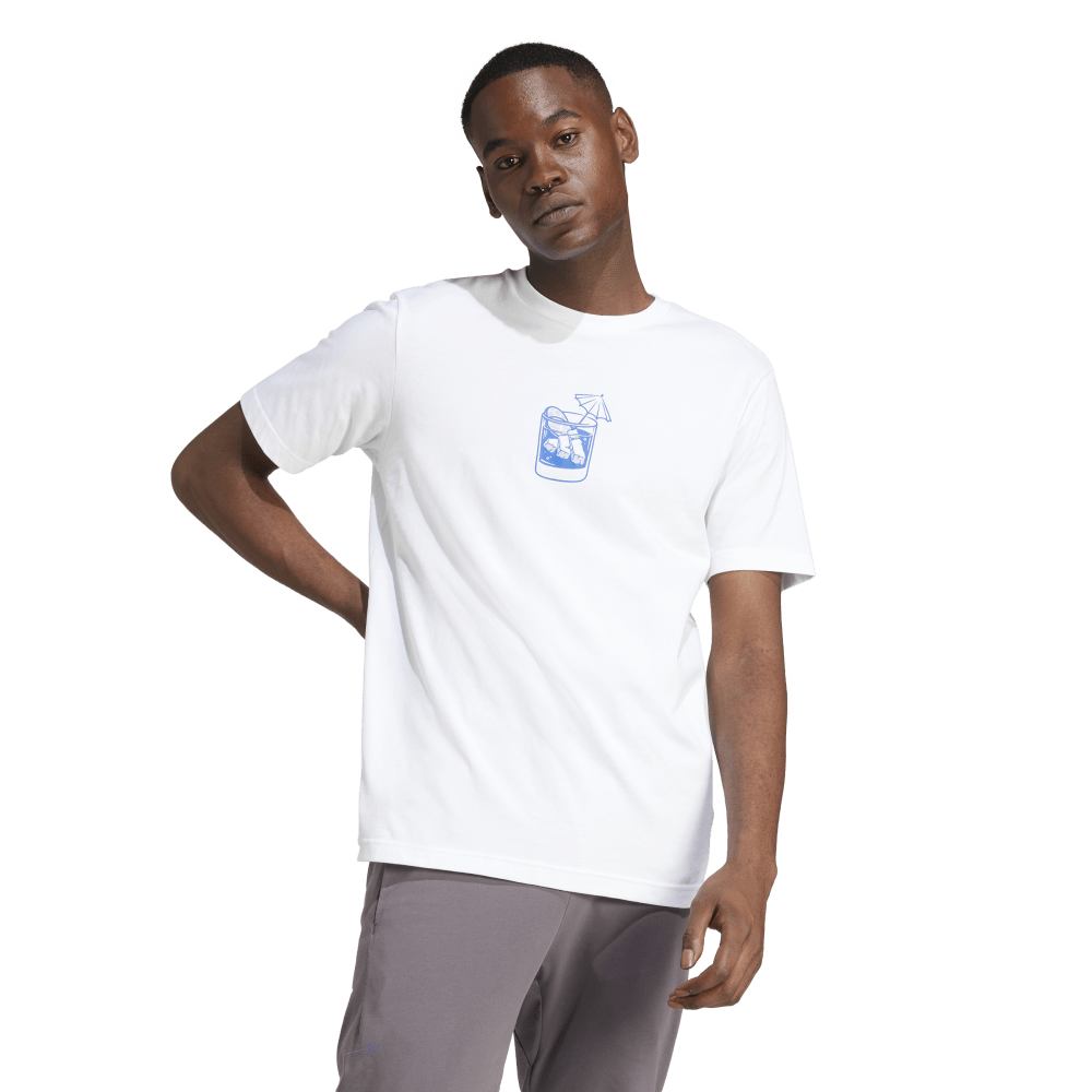 Adidas M L Drink Tee Camiseta Manga Corta blanco de hombre lifestyle