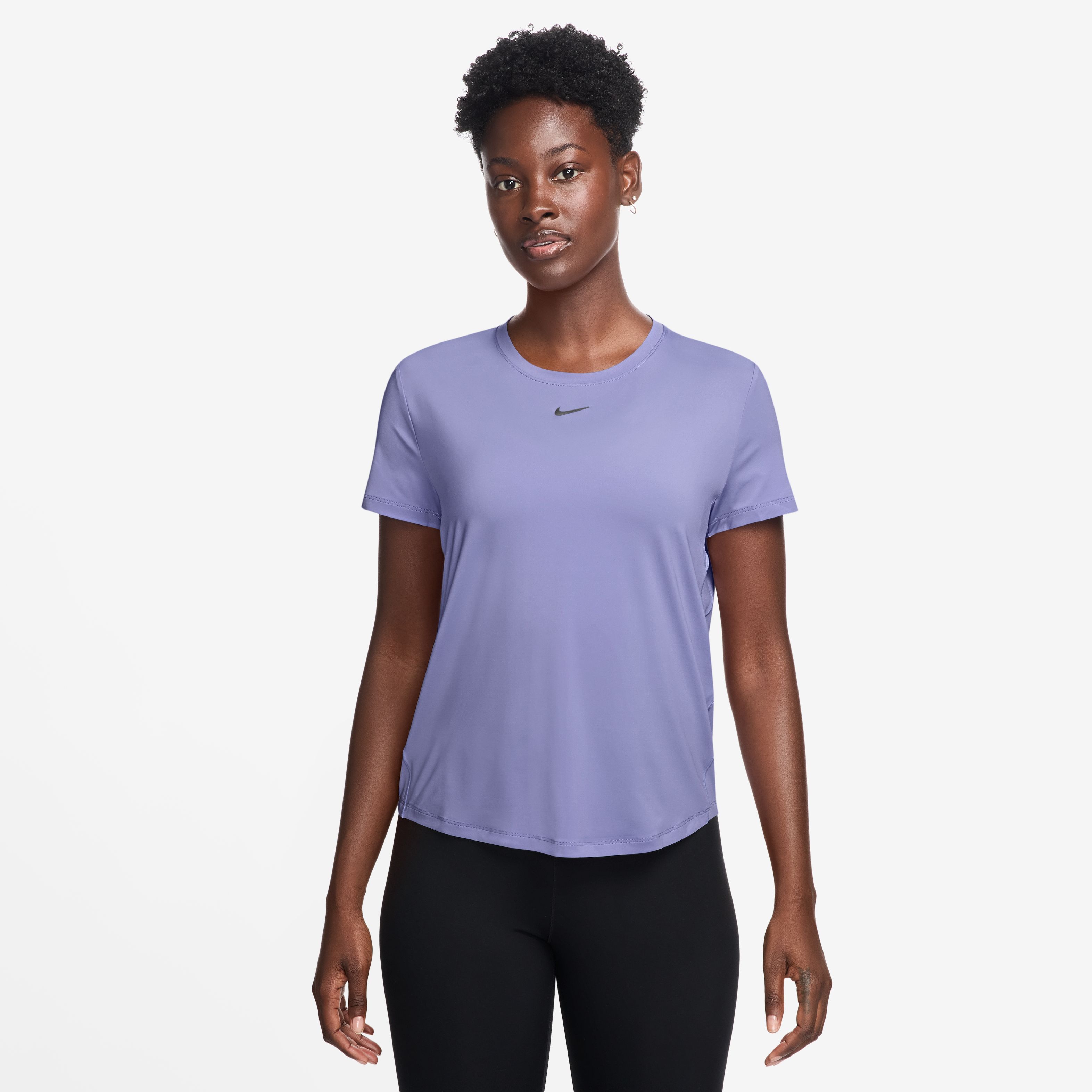 Nike W Nk One Classic Df Ss Top Camiseta Manga Corta morado de mujer para entrenamiento