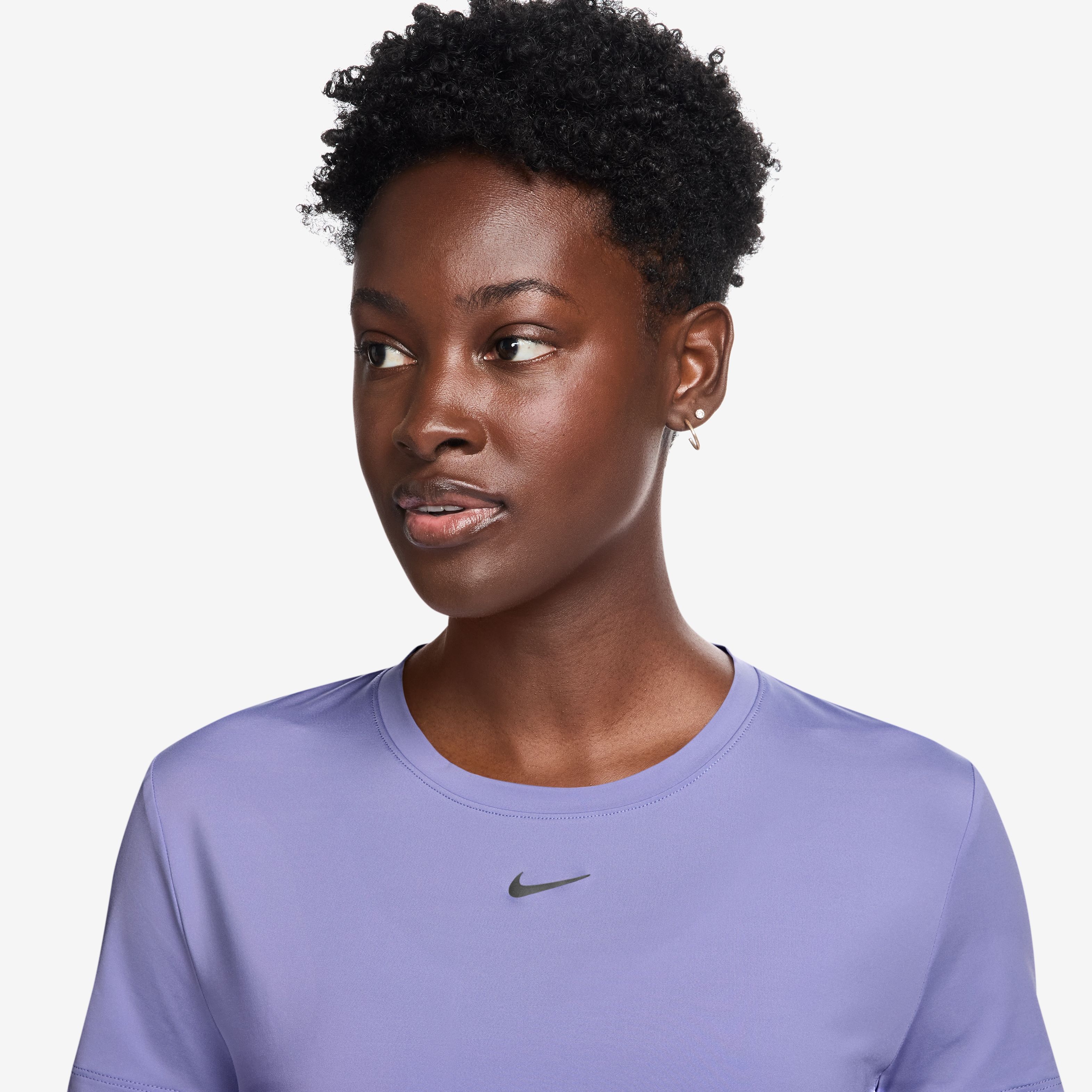 Nike W Nk One Classic Df Ss Top Camiseta Manga Corta morado de mujer para entrenamiento