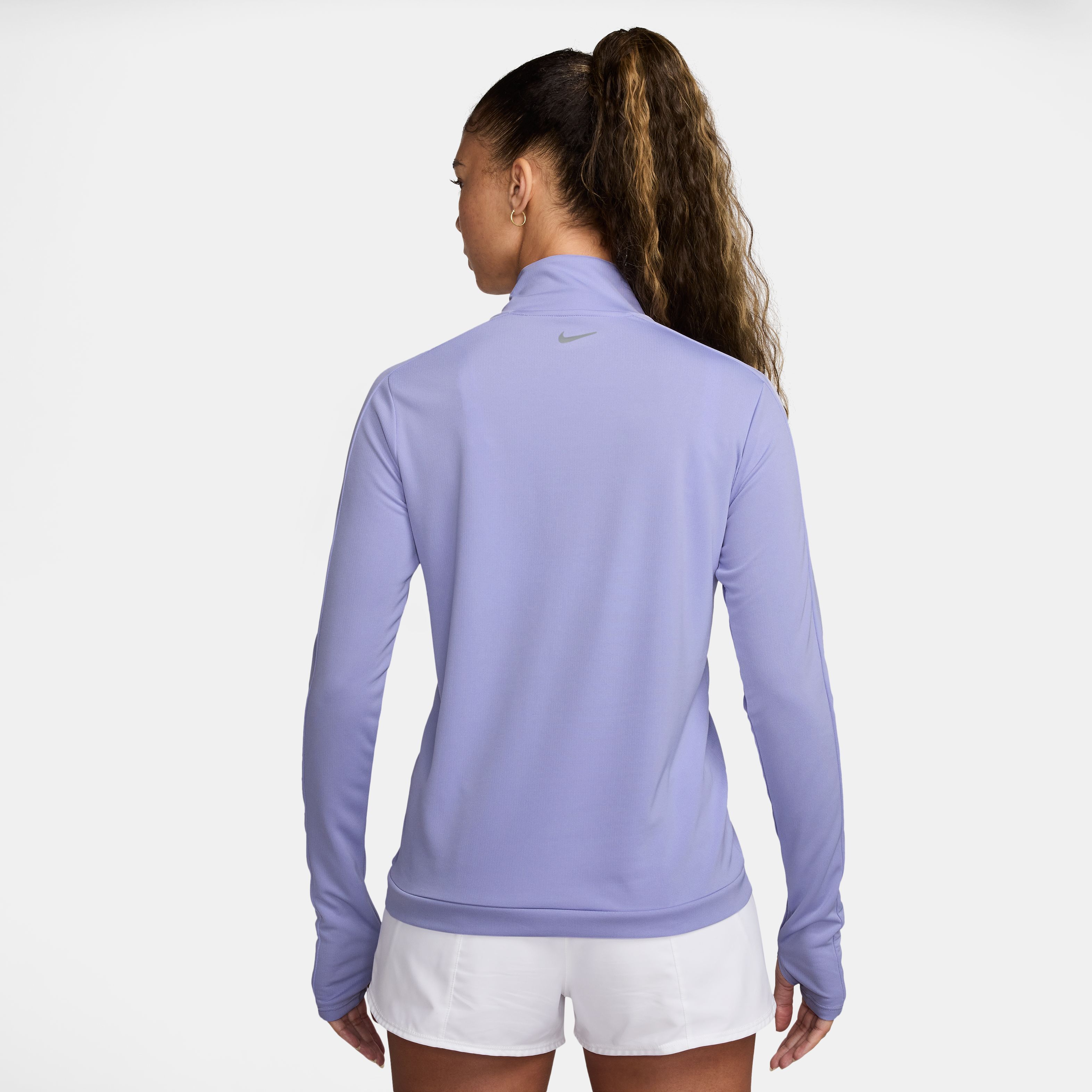 Nike W Nk Swsh Hbr Hz Mid Camiseta Manga Larga morado de mujer para correr
