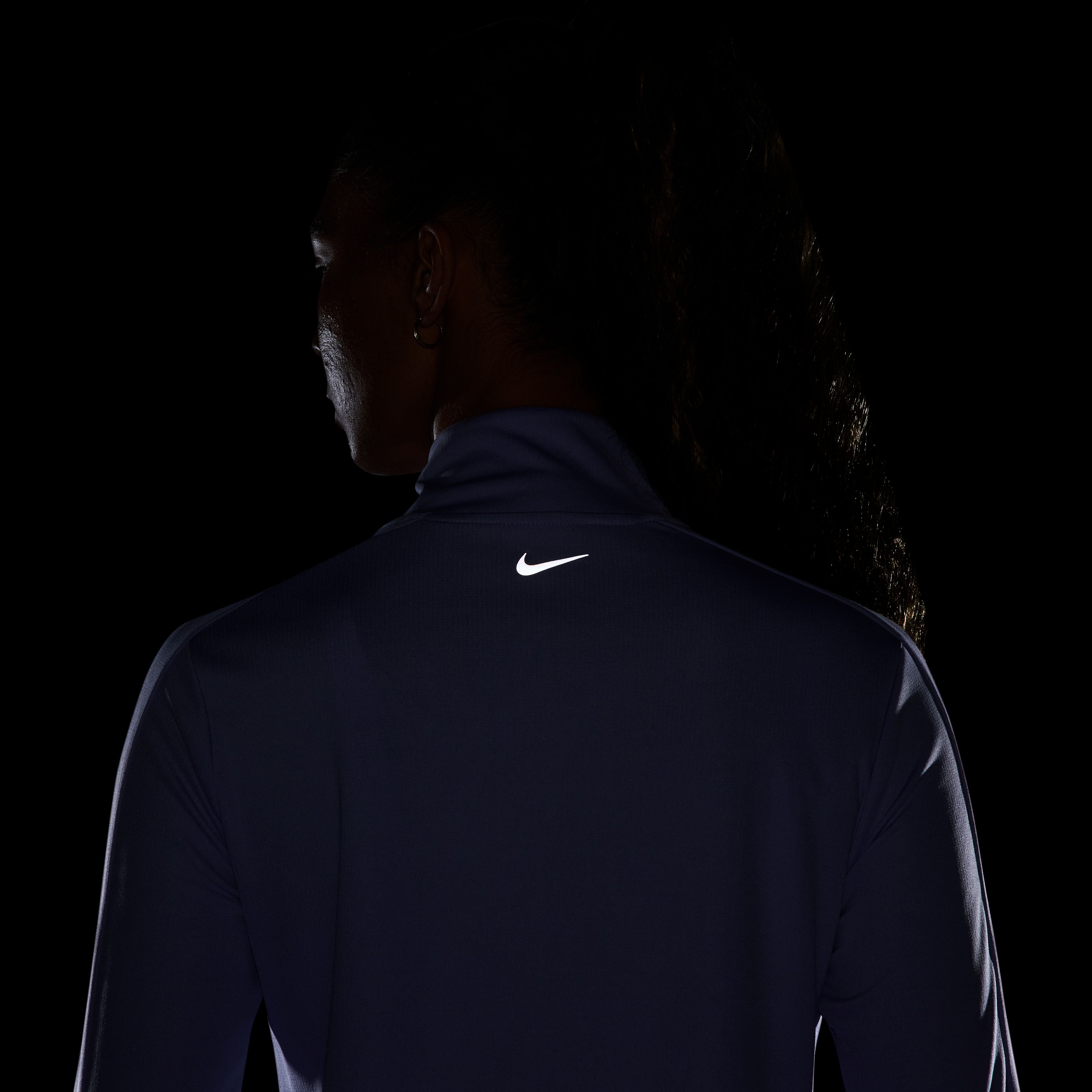 Nike W Nk Swsh Hbr Hz Mid Camiseta Manga Larga morado de mujer para correr