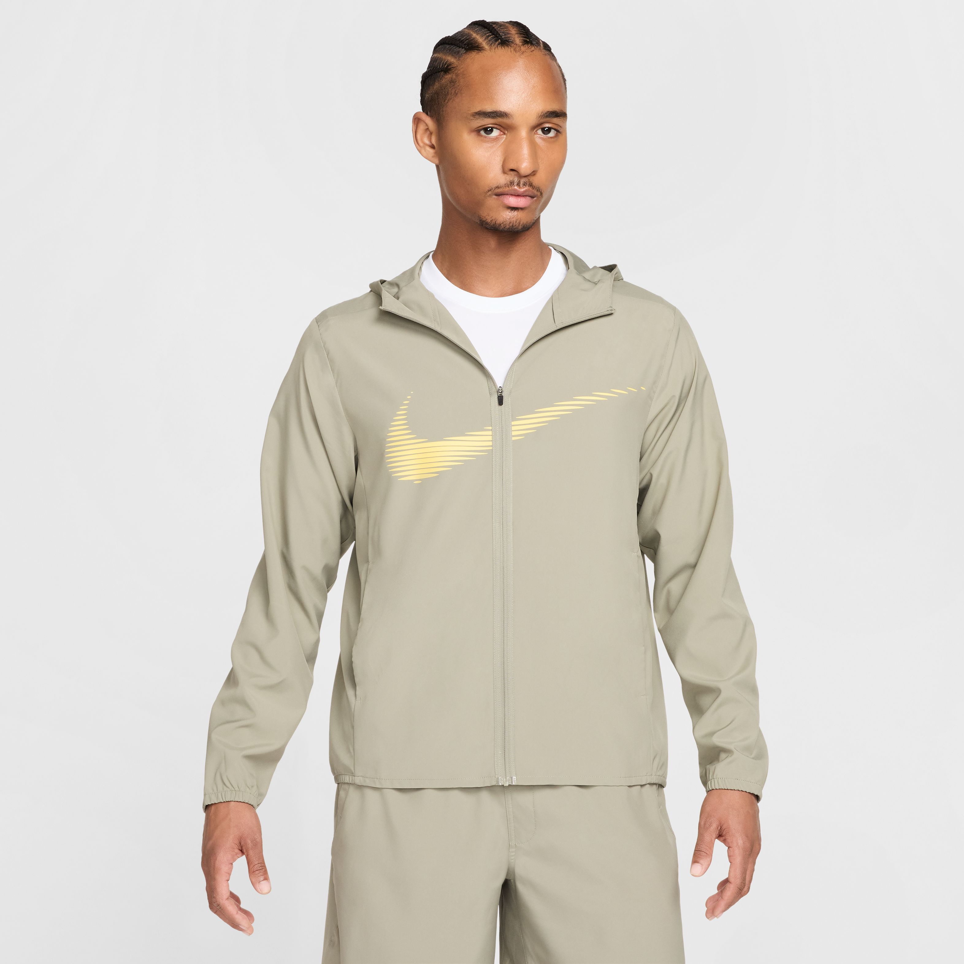 Nike M Nk Df Form Hd Jkt Swoosh Hoodie verde de hombre para entrenamiento