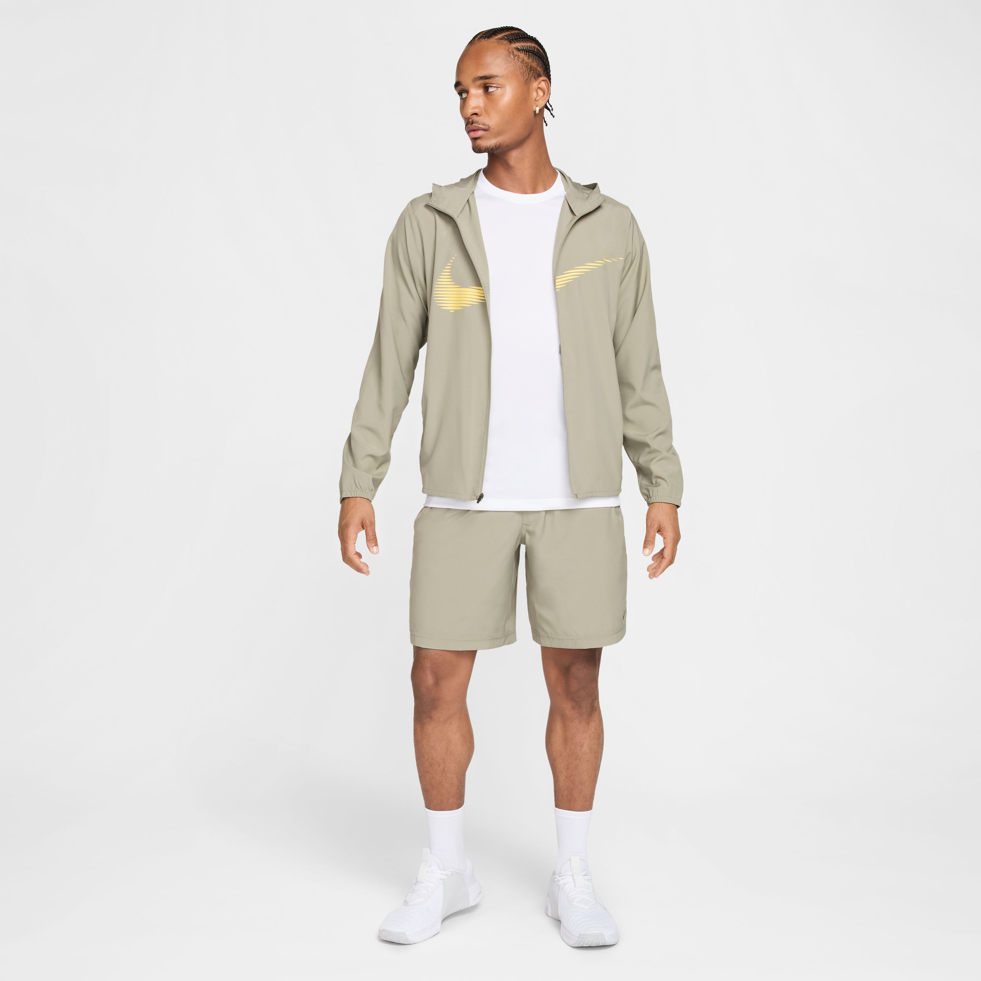 Nike M Nk Df Form Hd Jkt Swoosh Hoodie verde de hombre para entrenamiento