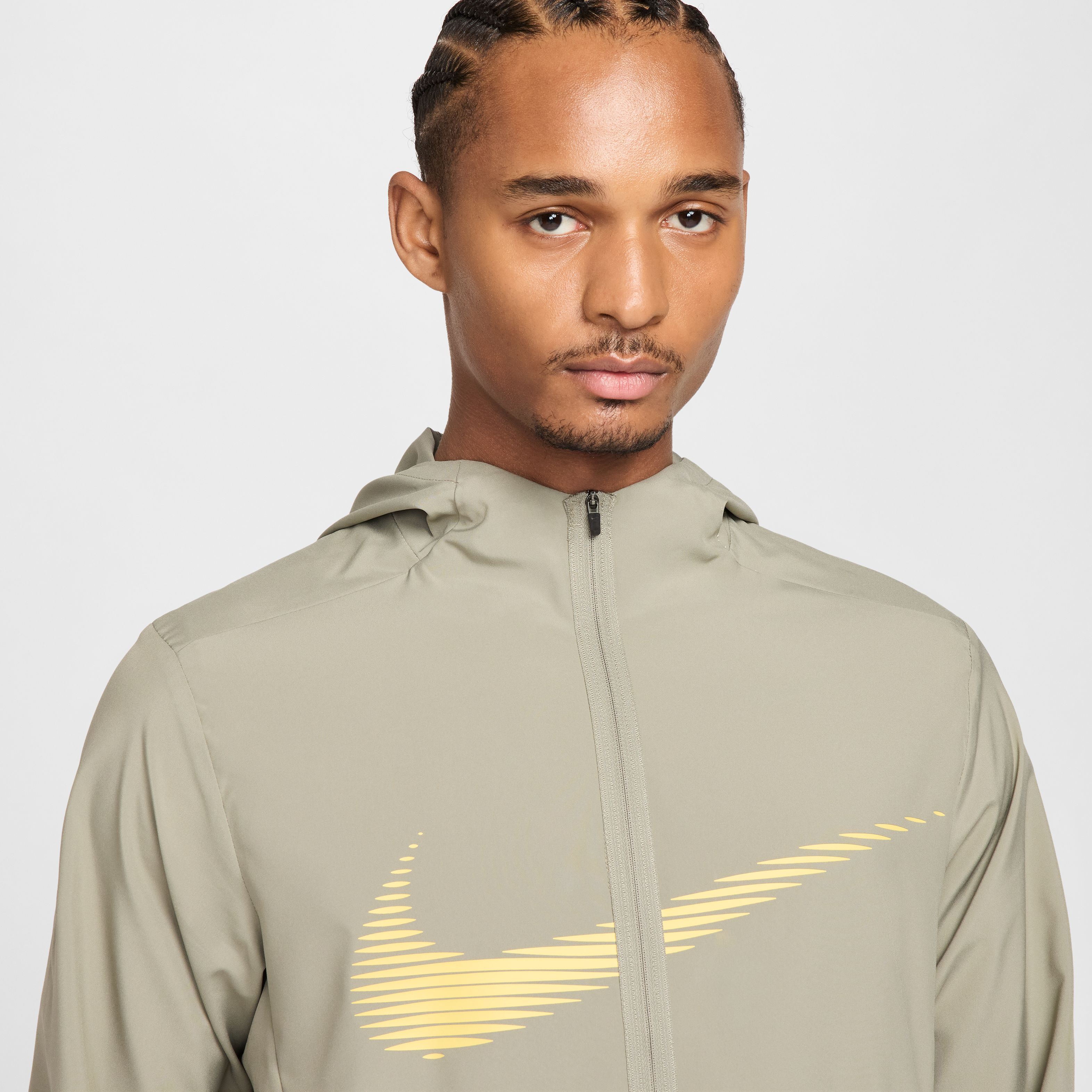 Nike M Nk Df Form Hd Jkt Swoosh Hoodie verde de hombre para entrenamiento