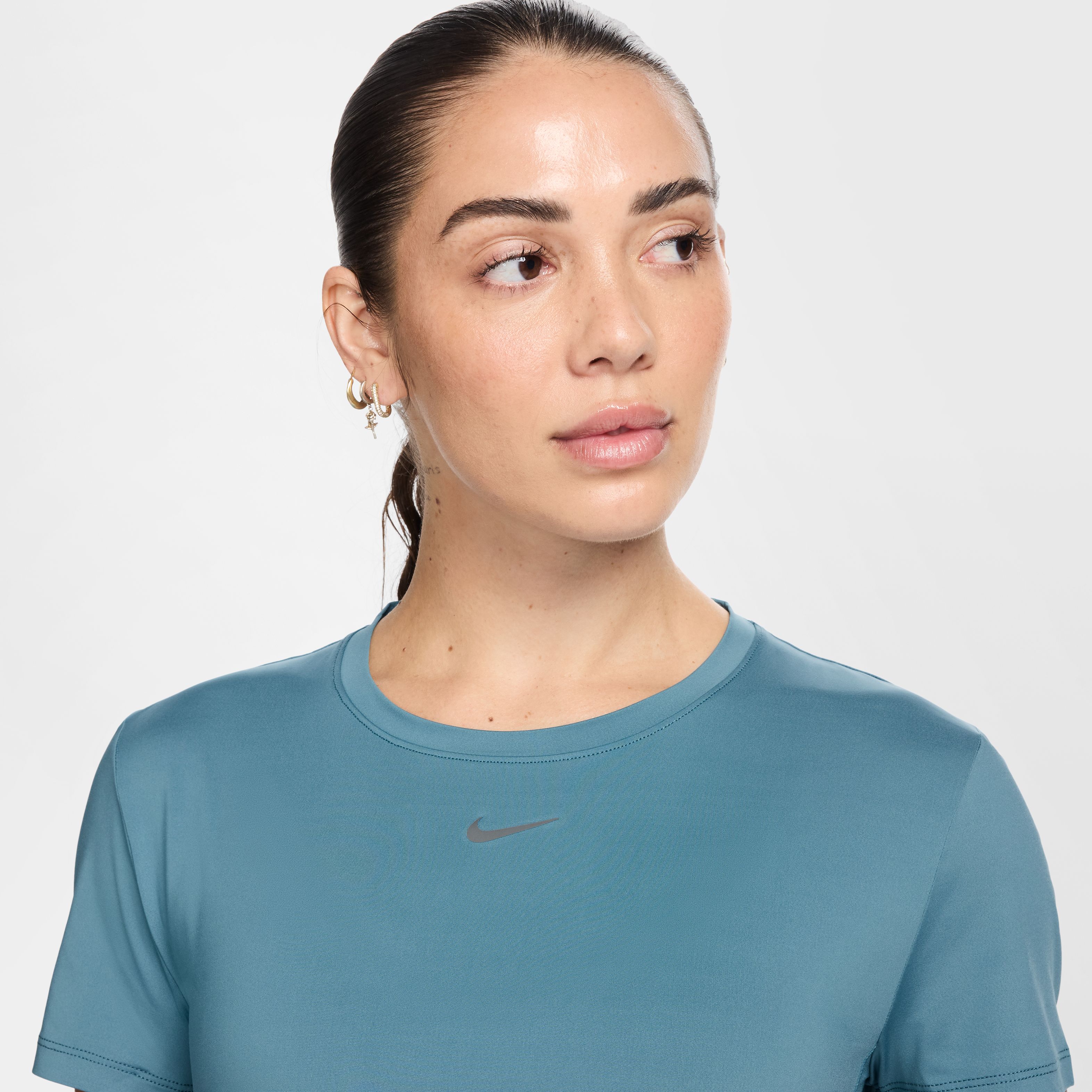Nike W Nk One Classic Df Ss Top Camiseta Manga Corta azul de mujer para entrenamiento