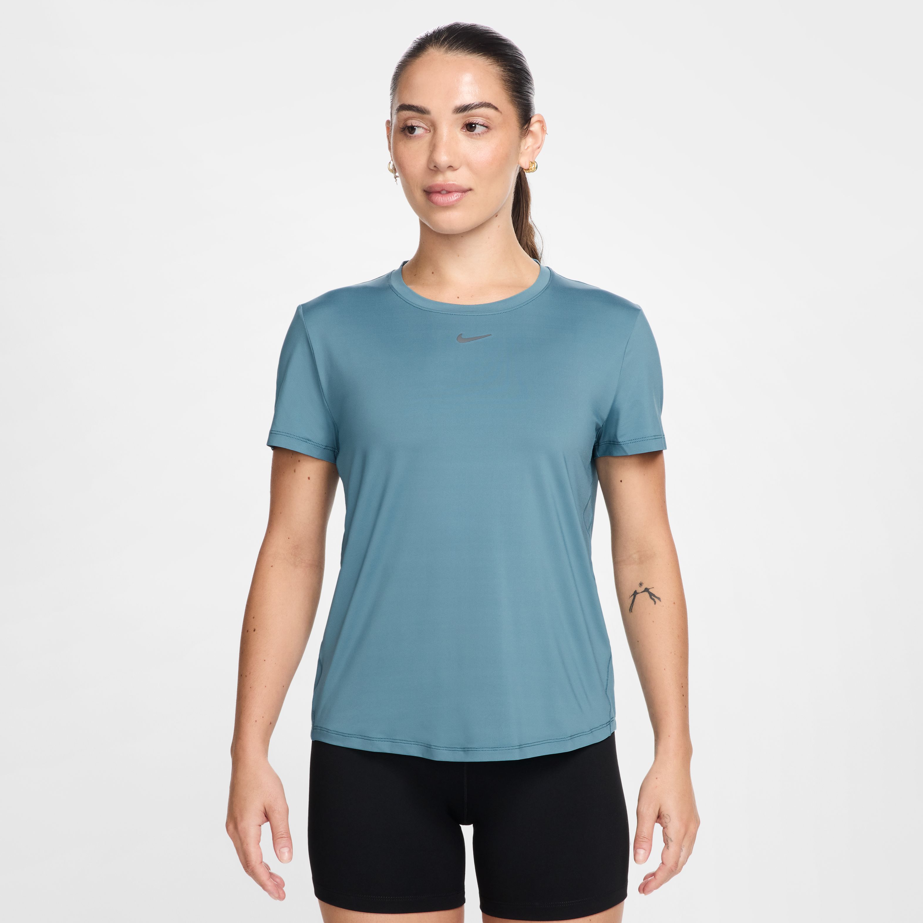 Nike W Nk One Classic Df Ss Top Camiseta Manga Corta azul de mujer para entrenamiento