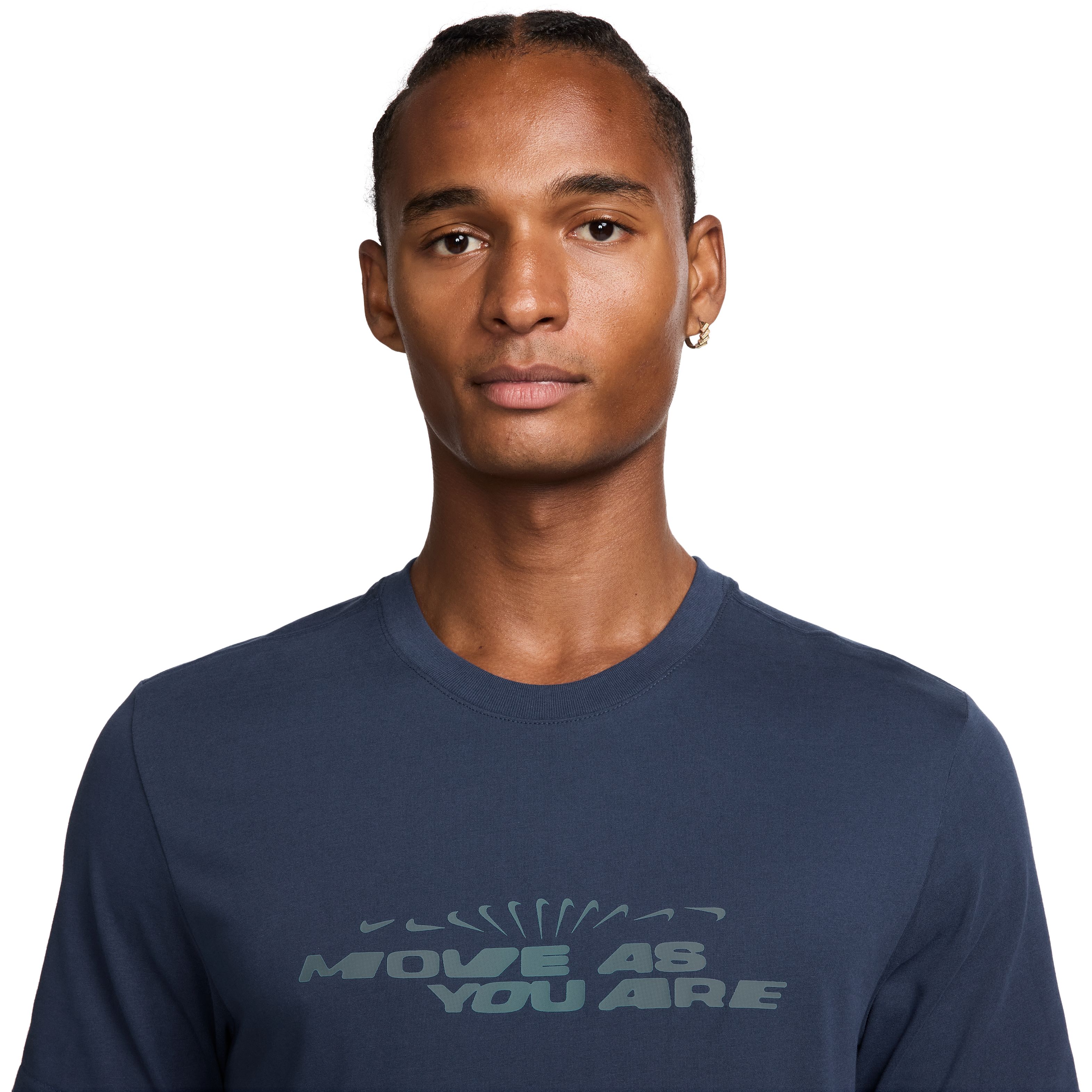 Nike M Nk Df Tee Verbiage Camiseta Manga Corta azul de hombre para entrenamiento