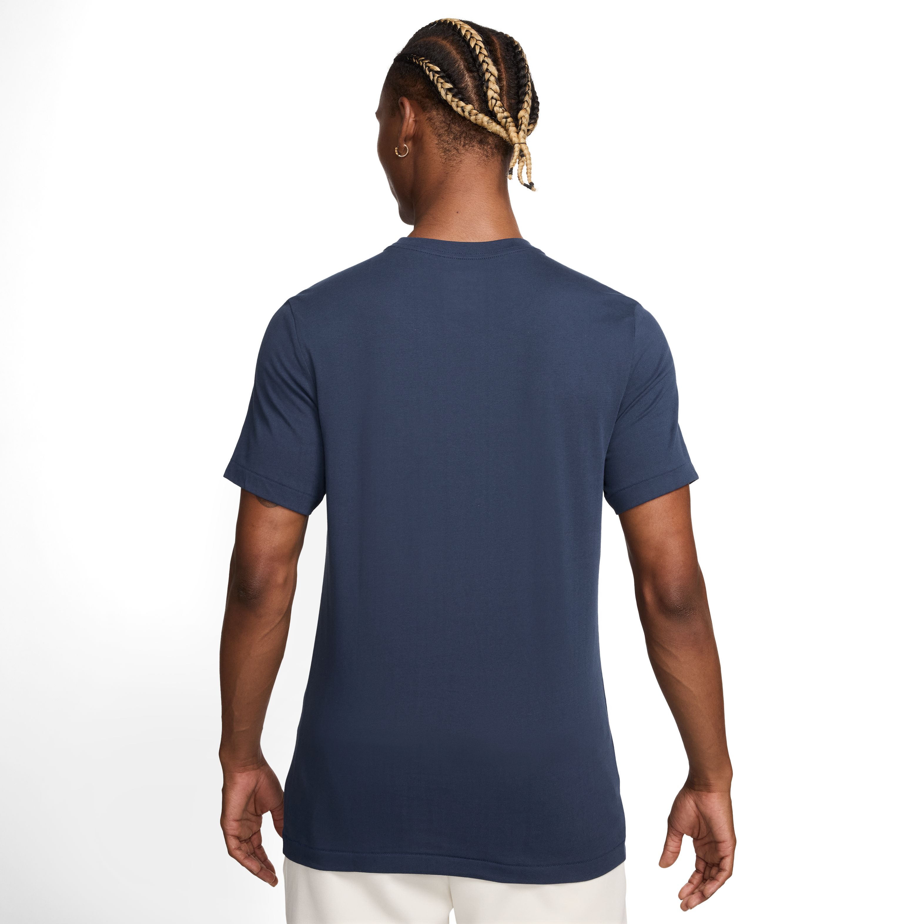 Nike M Nk Df Tee Verbiage Camiseta Manga Corta azul de hombre para entrenamiento