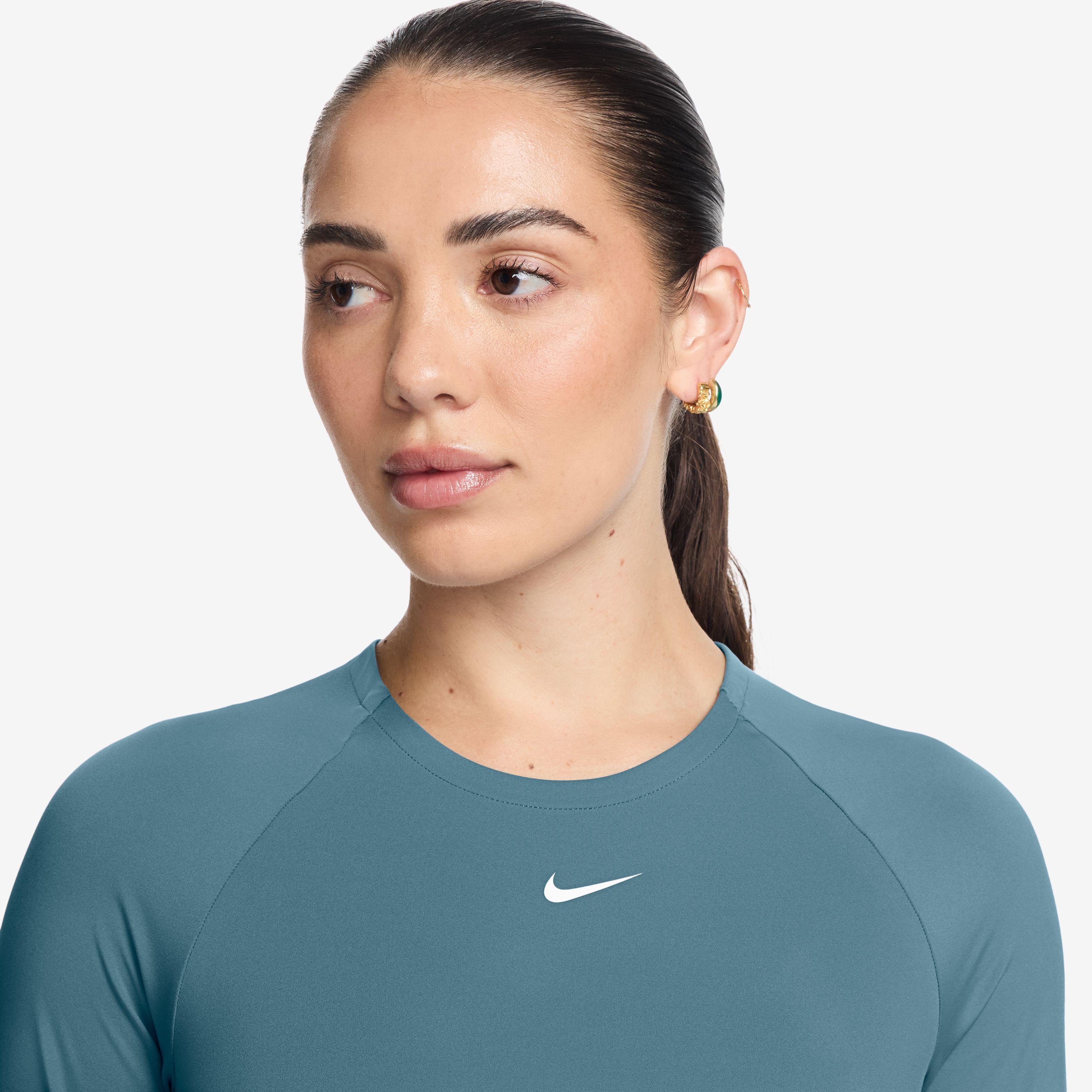 Nike Pro Df 365 Crop Ls Camiseta Manga Larga azul de mujer para entrenamiento