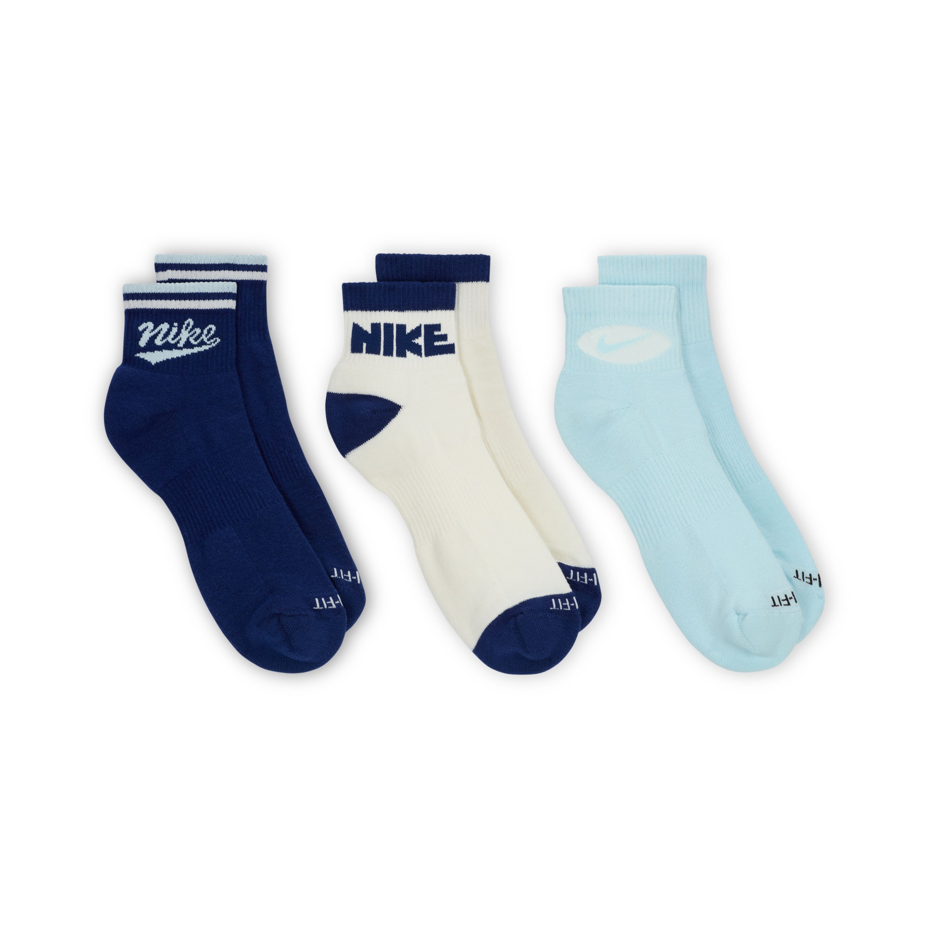 Nike U Nk Ed Pls Ankl 3P Lfestl 144 Medias multicolor de hombre para entrenamiento