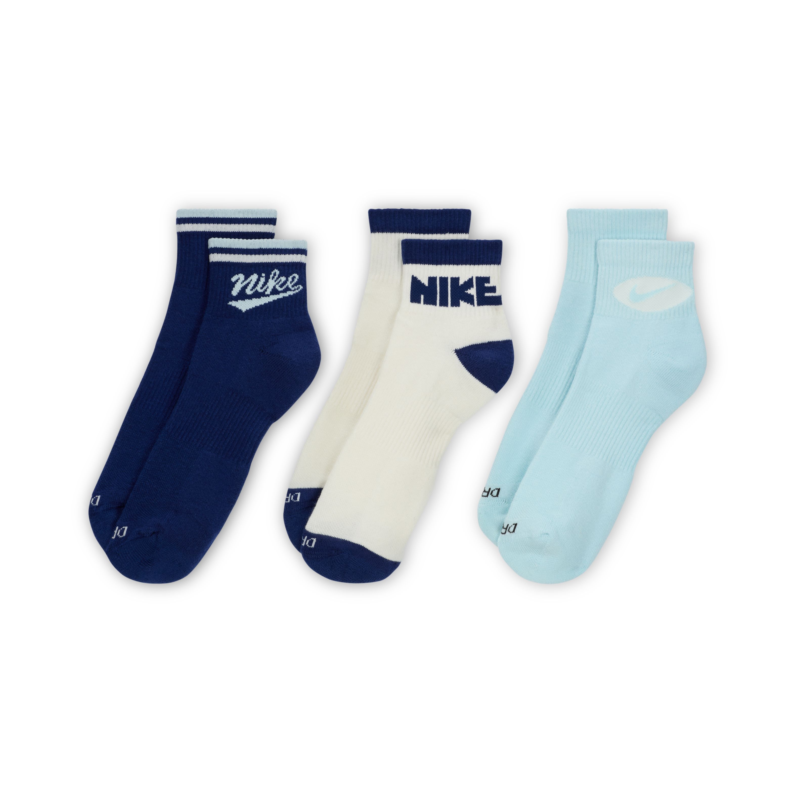 Nike U Nk Ed Pls Ankl 3P Lfestl 144 Medias multicolor de hombre para entrenamiento