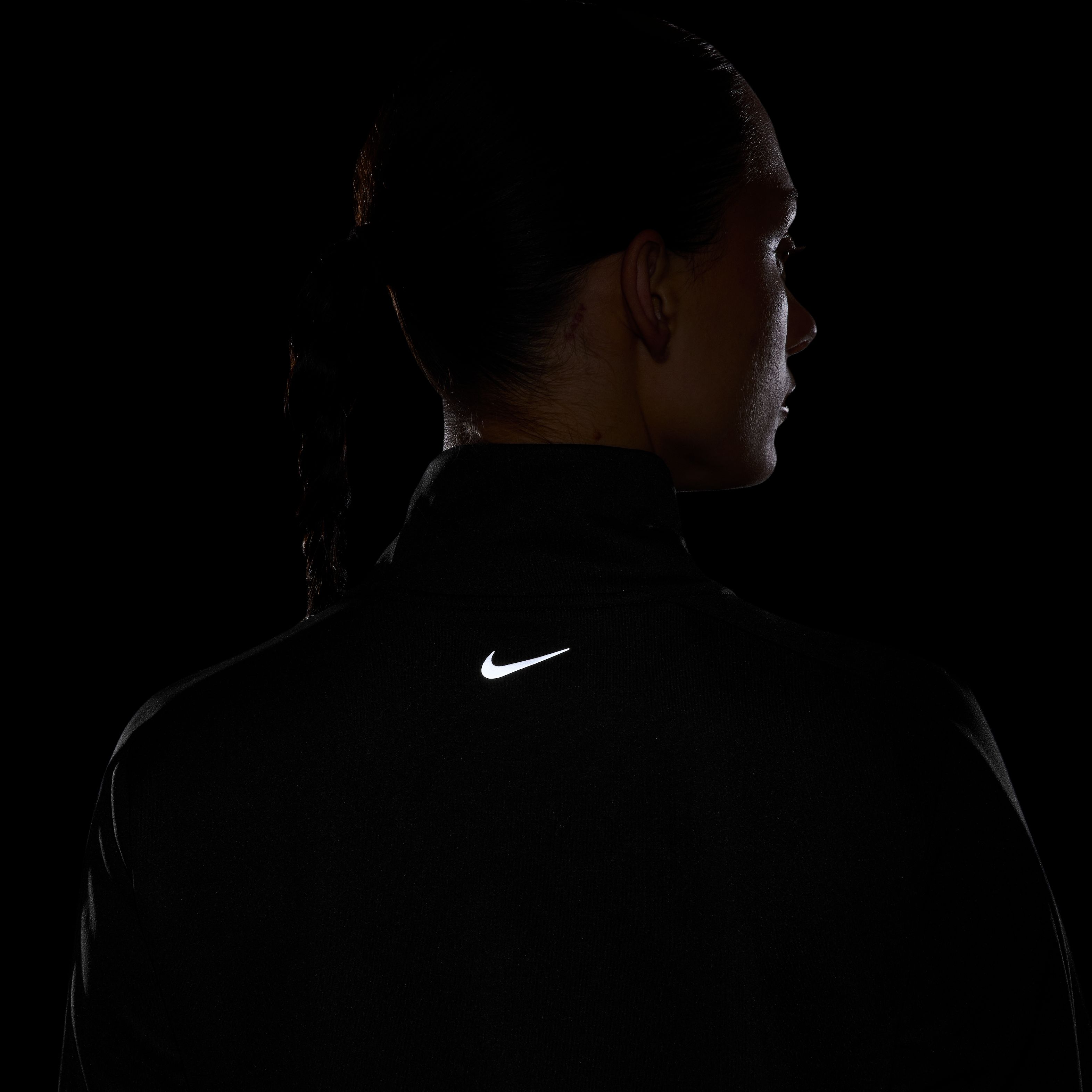 Nike W Nk Swsh Hbr Hz Mid Camiseta Manga Larga negro de mujer para correr