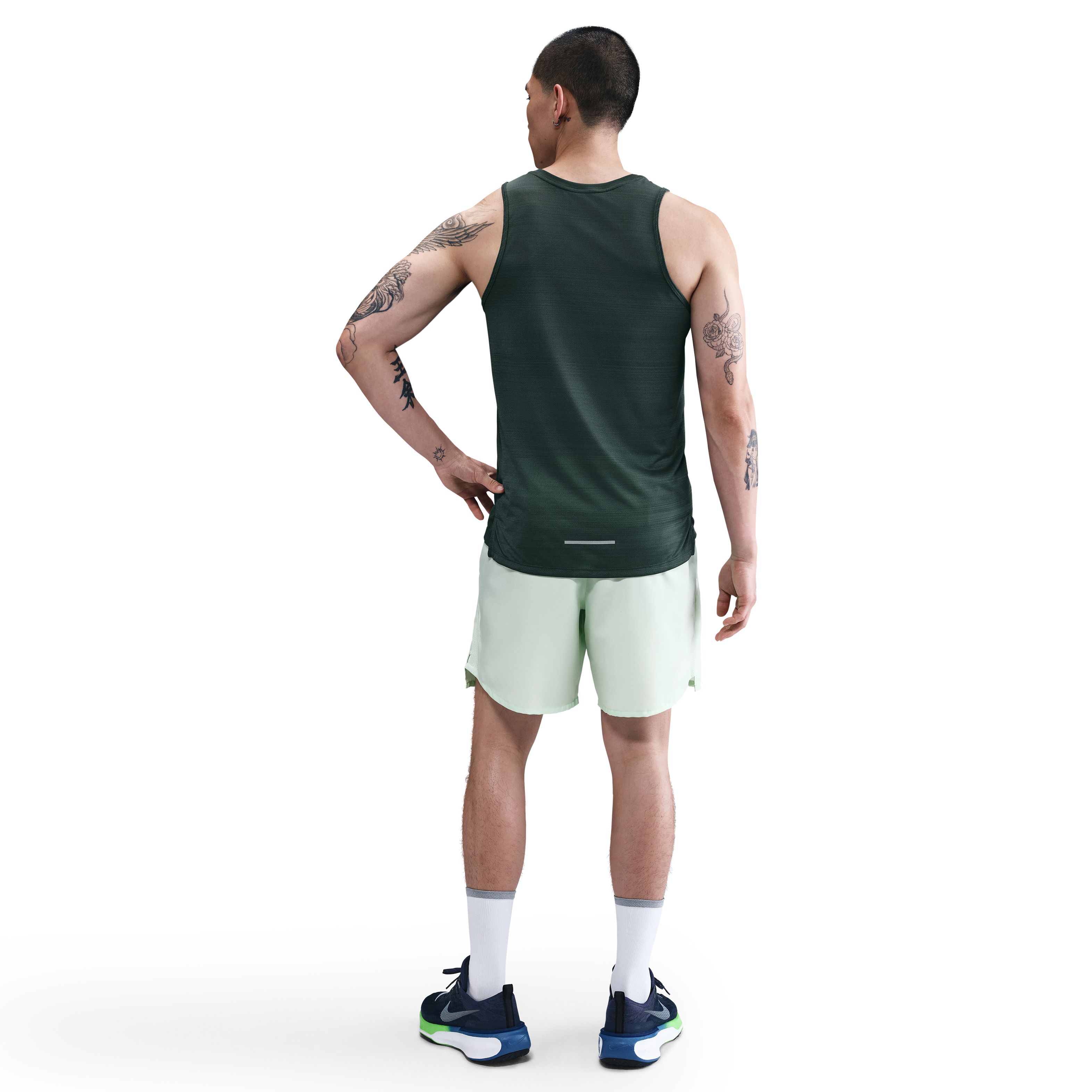Nike M Nk Df Miler Tank Camiseta Manga Sisa verde de hombre para correr