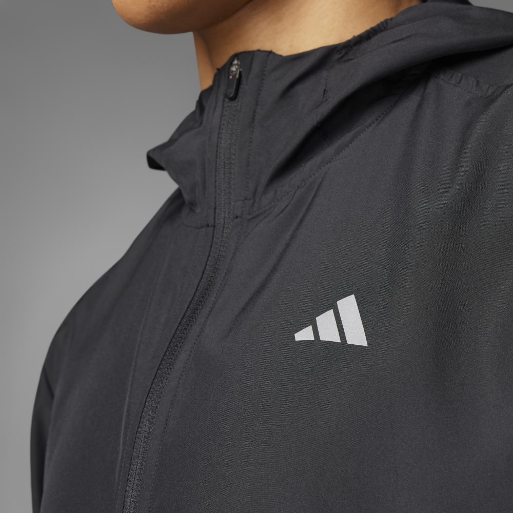 adidas run it jacket chaqueta negro de mujer para correr