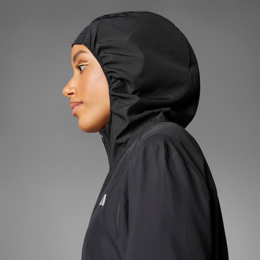 adidas run it jacket chaqueta negro de mujer para correr