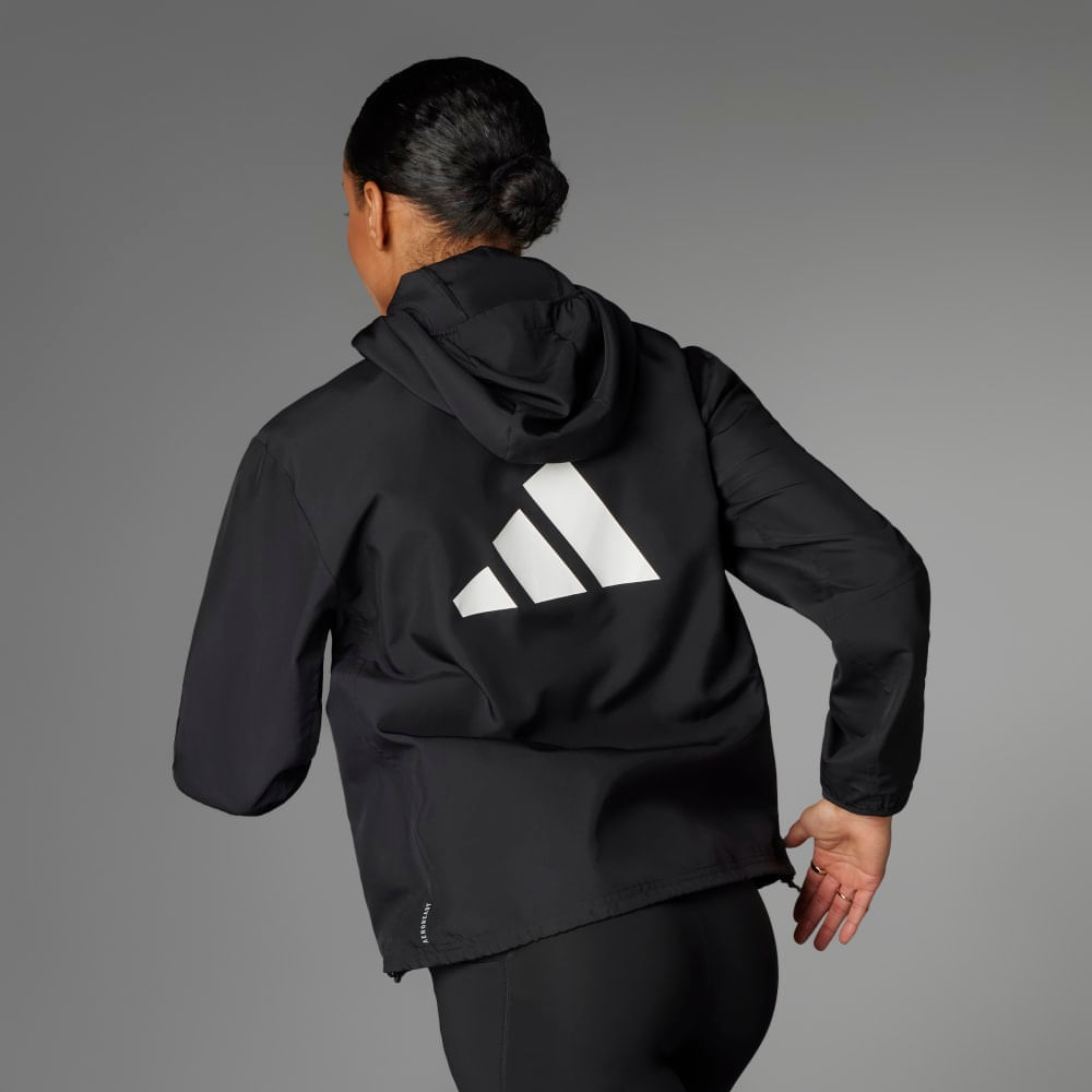 adidas run it jacket chaqueta negro de mujer para correr