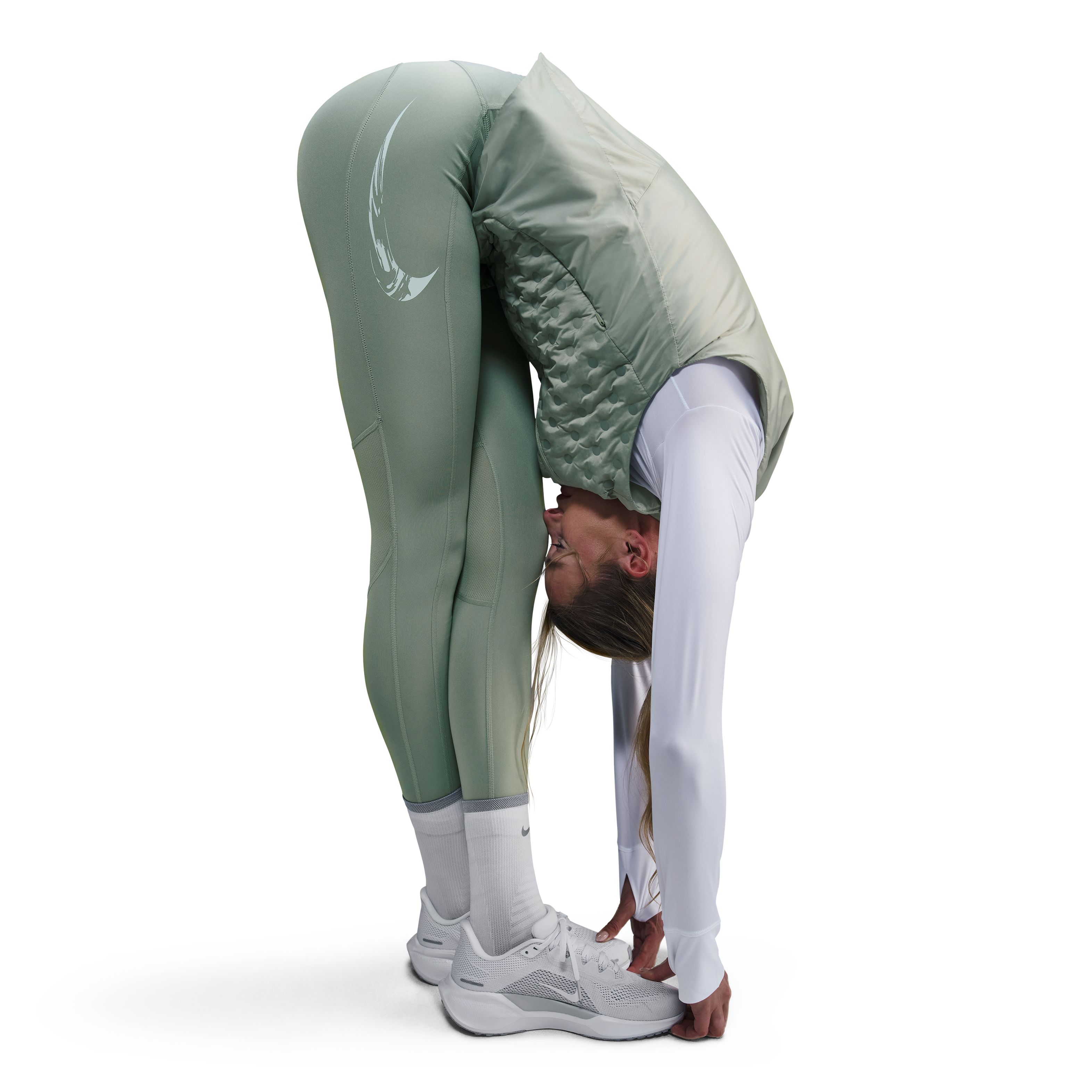 Nike W Nk Df Fast Mr 7/8 Tight Sw Licra verde de mujer para correr