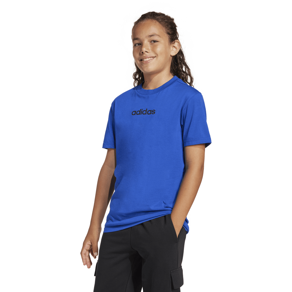 Adidas J Lin Tee 160 Camiseta Manga Corta azul de niño lifestyle