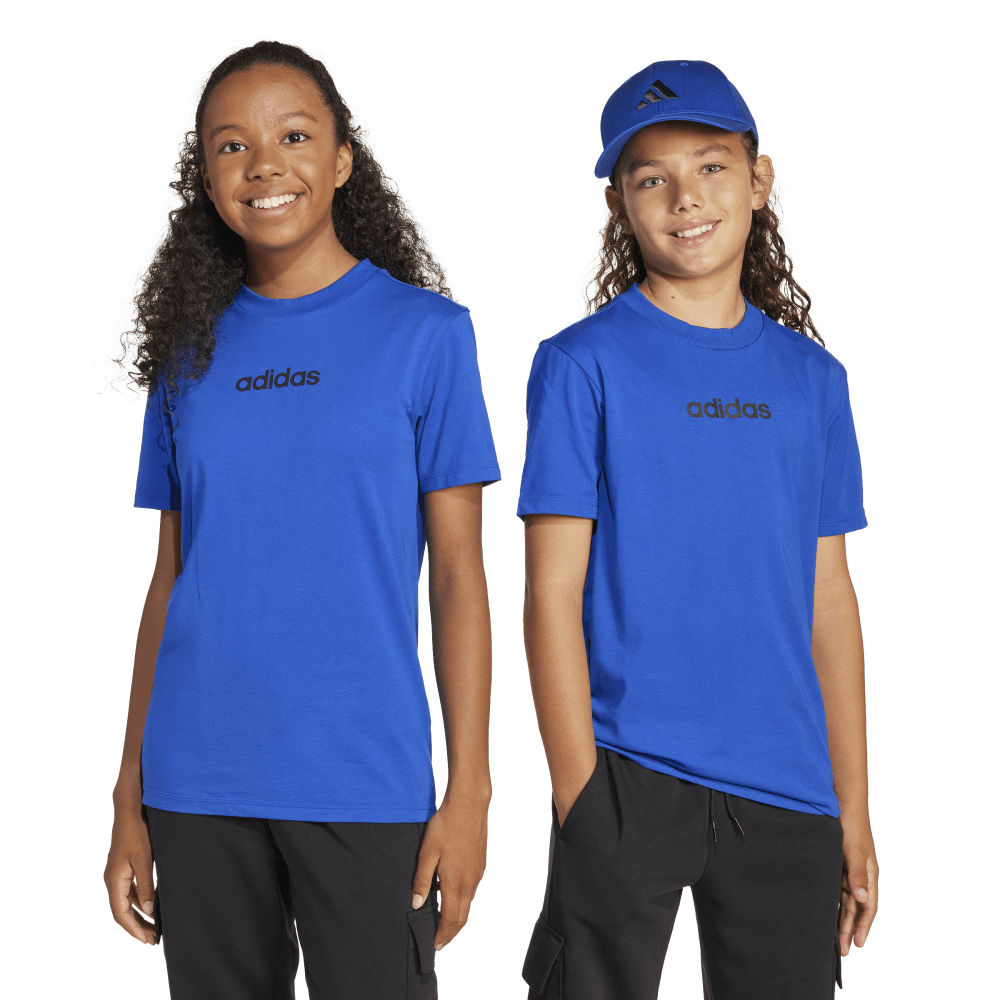 Adidas J Lin Tee 160 Camiseta Manga Corta azul de niño lifestyle