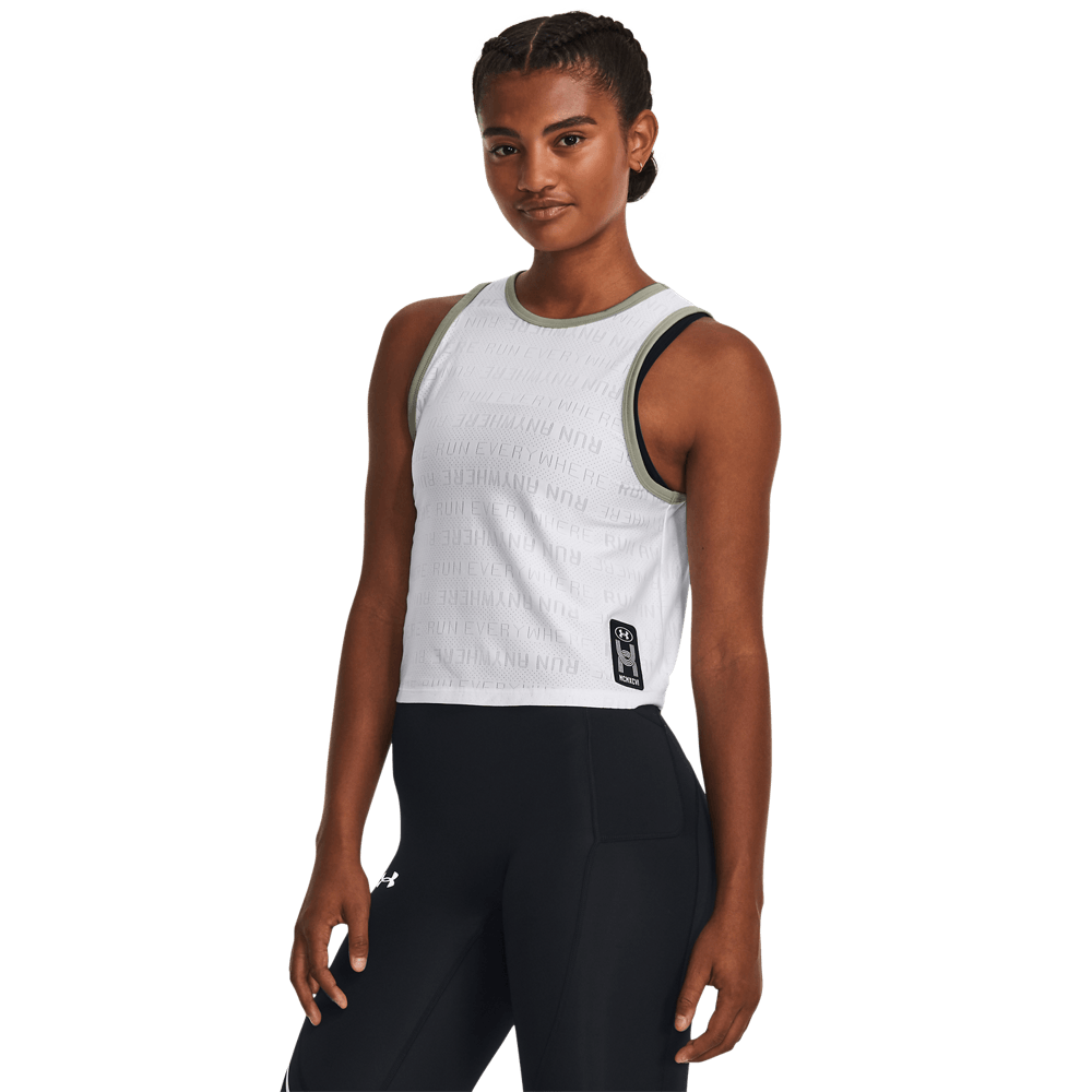 UA  Anywhere Tank Camiseta Manga Sisa blanco de mujer para correr