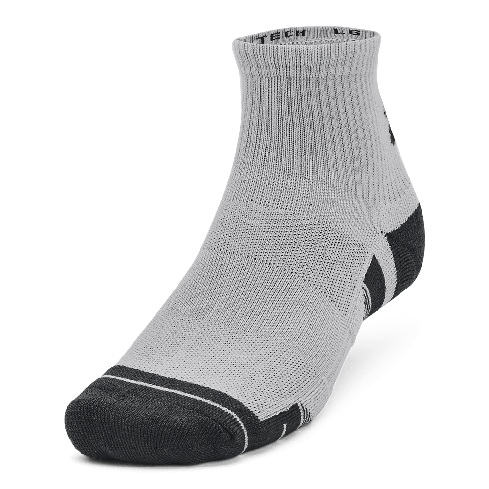 UA Performance Tech 3Pk Qtr Medias gris unisex para entrenamiento