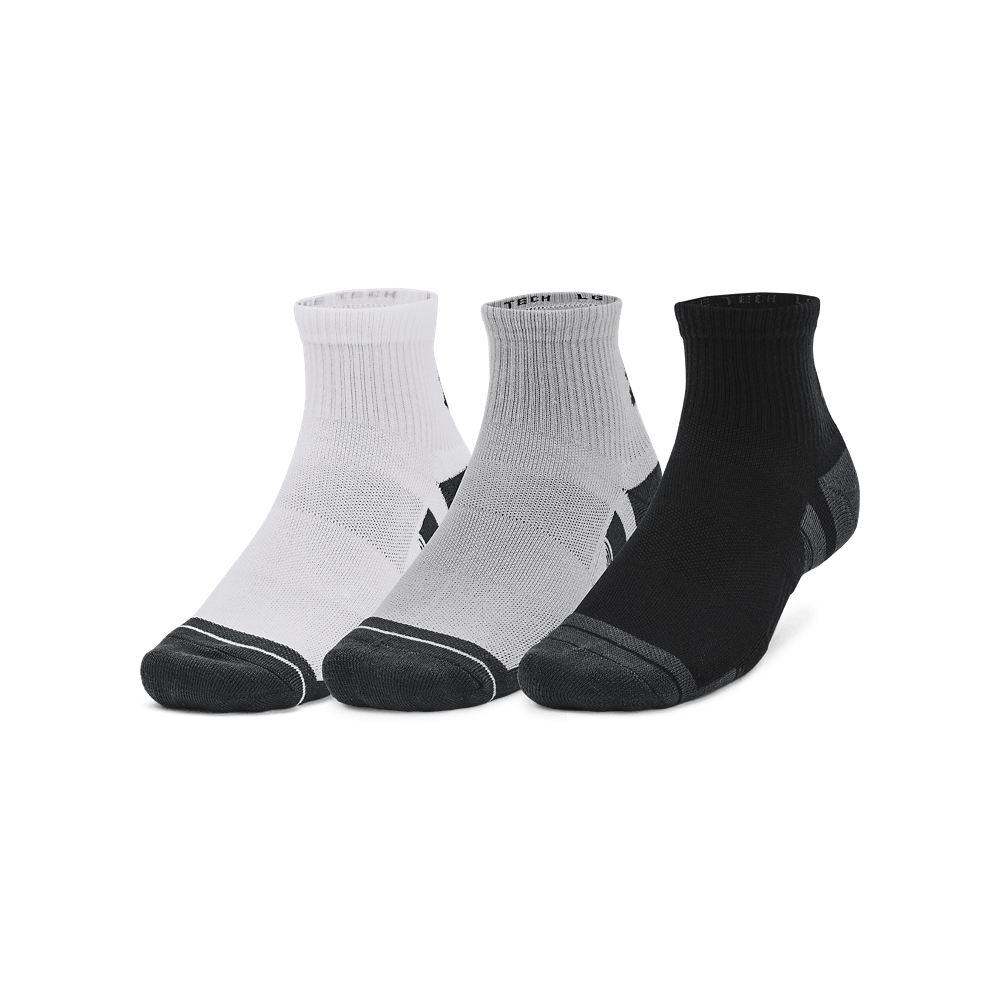 UA Performance Tech 3Pk Qtr Medias gris unisex para entrenamiento