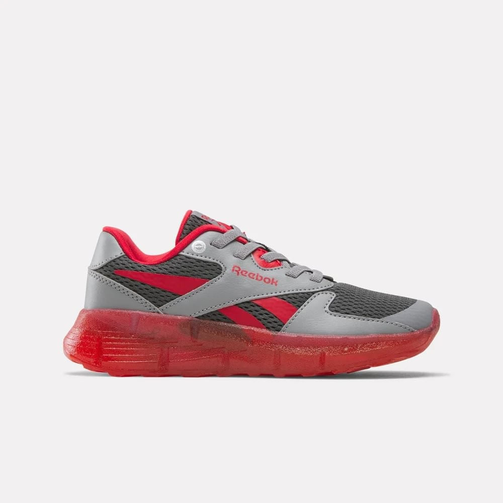 Reebok Zig N Glow 2 Elastic Lace Tenis gris de niño para correr