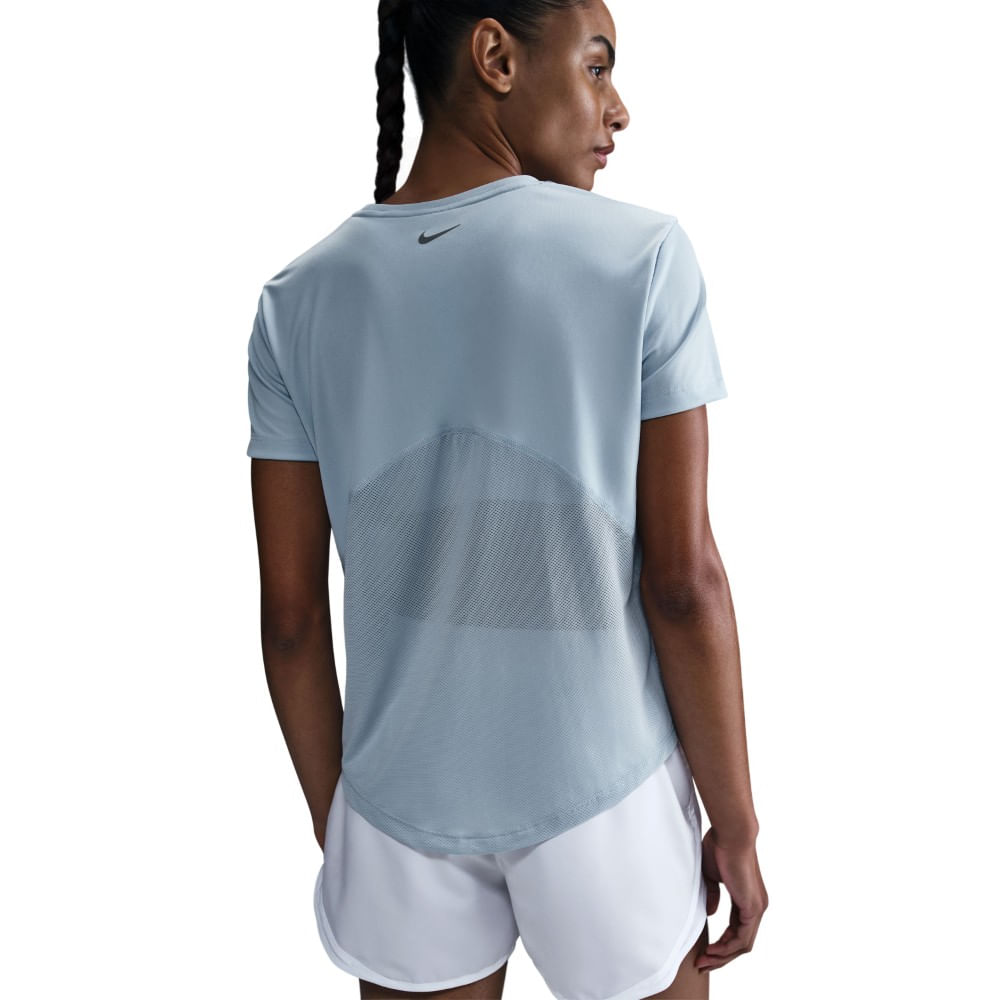 Nike W Nk Miler Top Ss Camiseta Manga Corta azul de mujer para correr