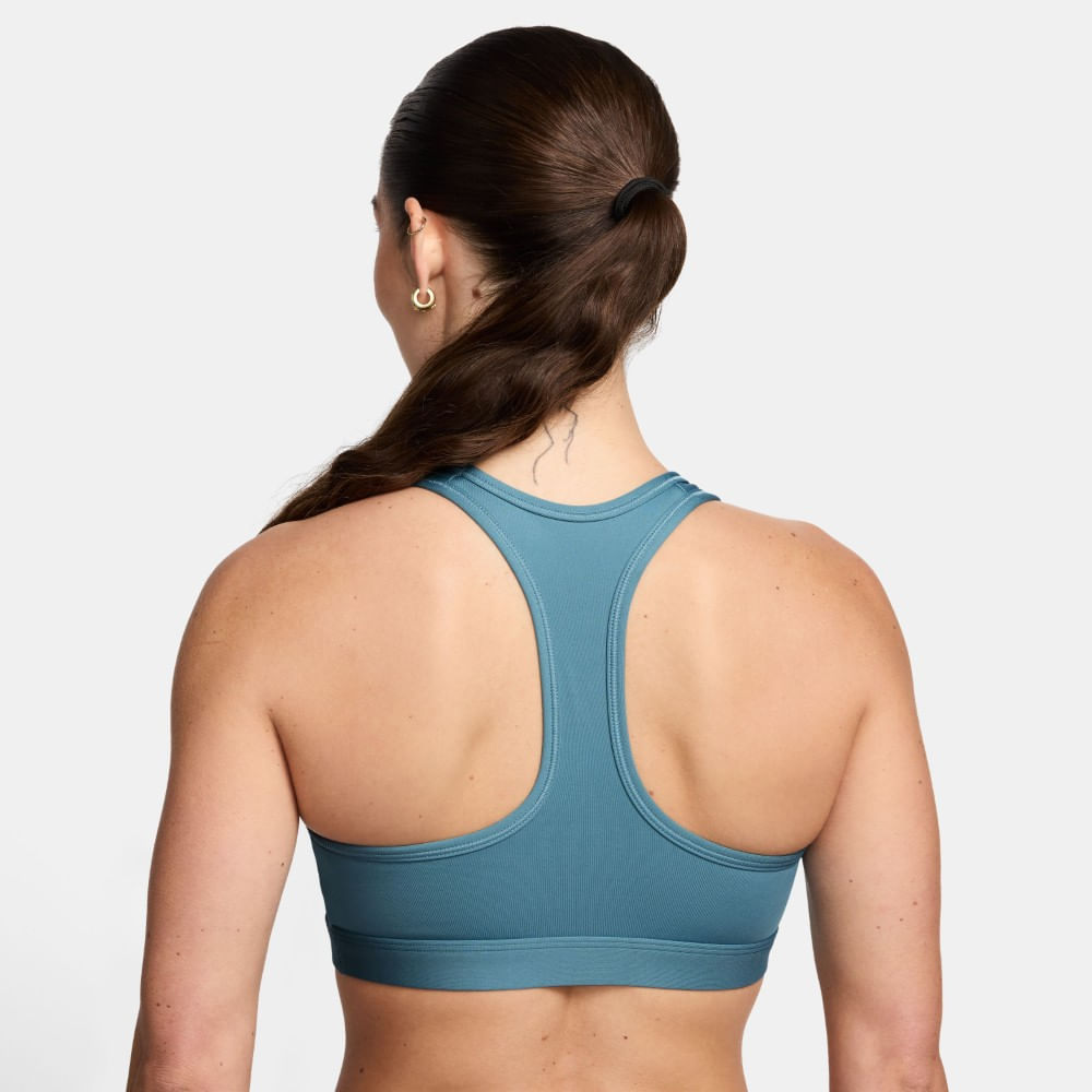 Nike W Nk Swsh Med Spt Bra Top gris de mujer para entrenamiento