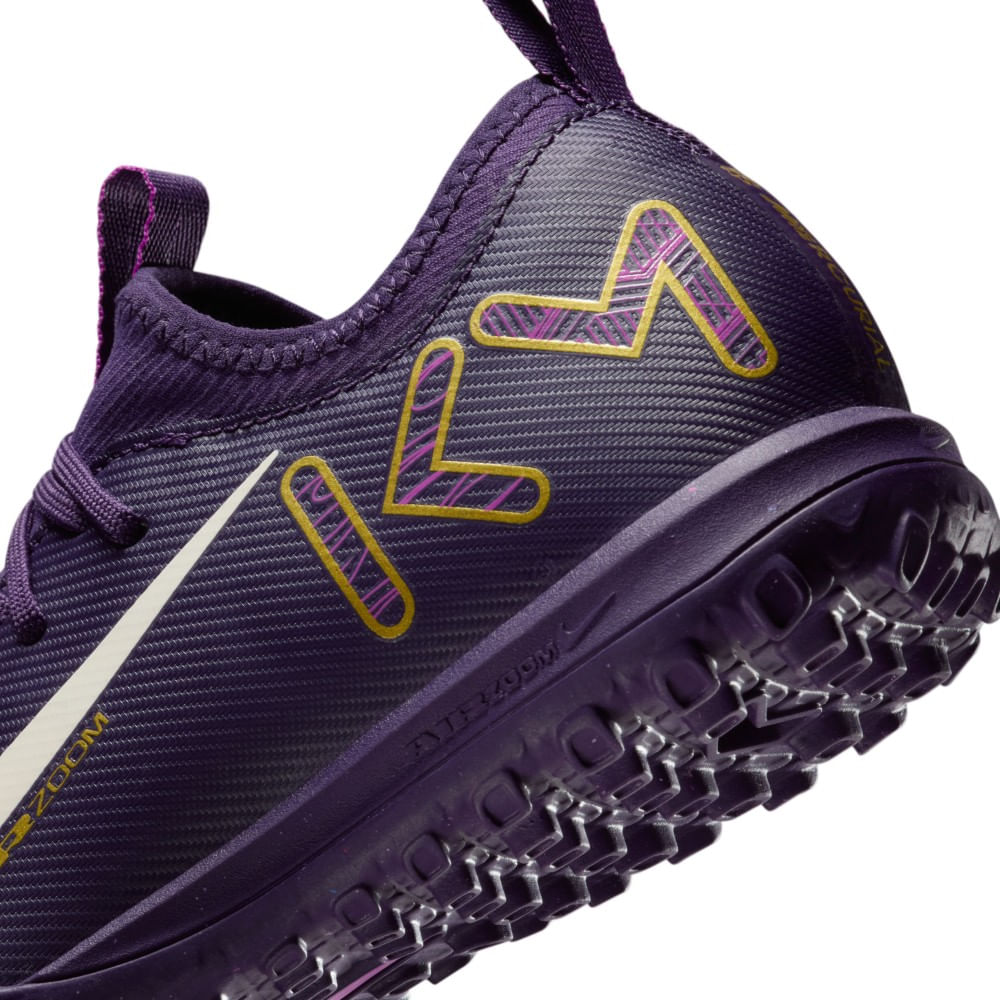 Nike Jr Zoom Vapor 16 Academy Km Tf Guayos morado de niño para futbol