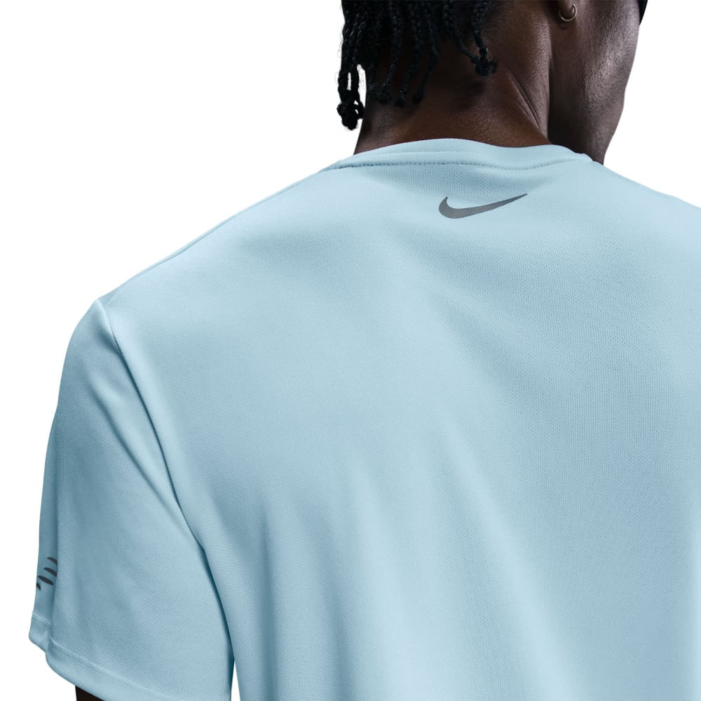 Nike M Nk Df Uv Miler Flash Ss Camiseta Manga Corta azul de hombre para correr