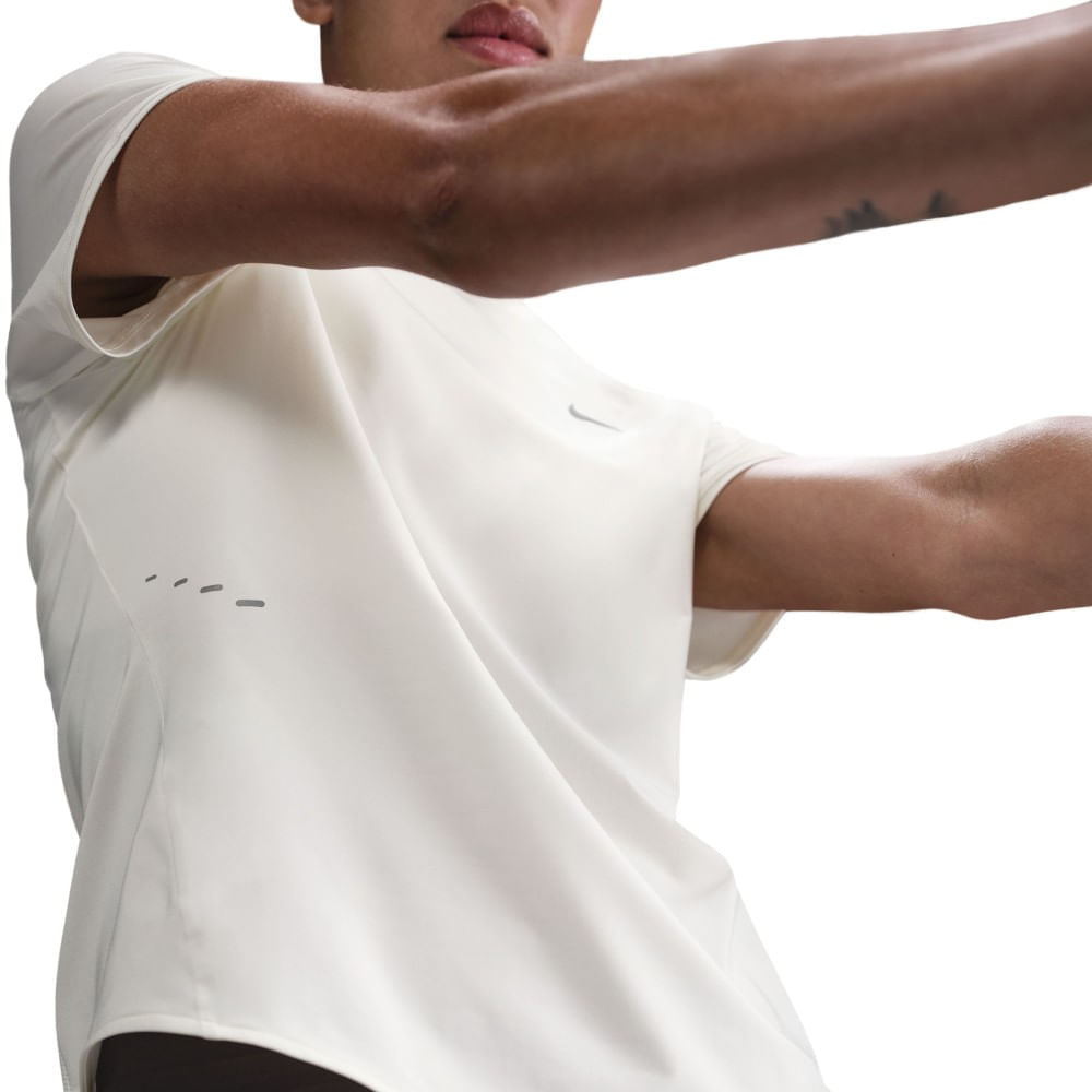 Nike W Nk Swift Df Ss Top Camiseta Manga Corta gris de mujer para correr