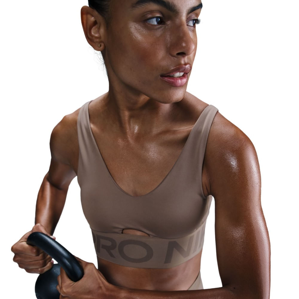 Nike W Np Indy Plunge Bra Bold Top cafe de mujer para entrenamiento