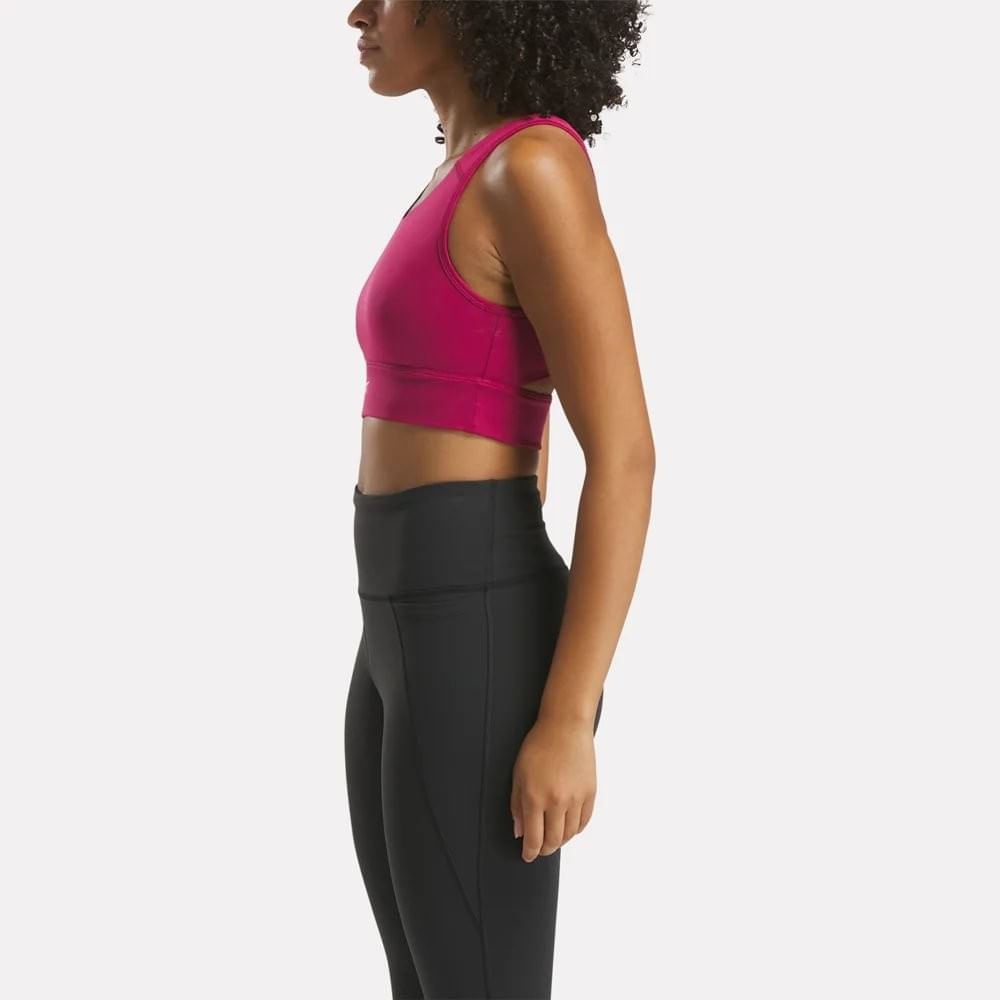 Reebok Id Train High Support Bra Top rojo de mujer para correr