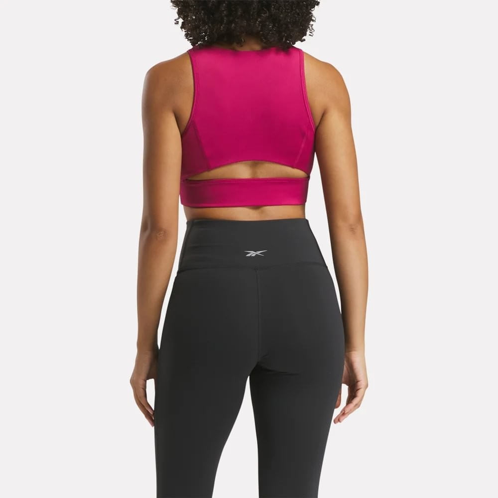 Reebok Id Train High Support Bra Top rojo de mujer para correr