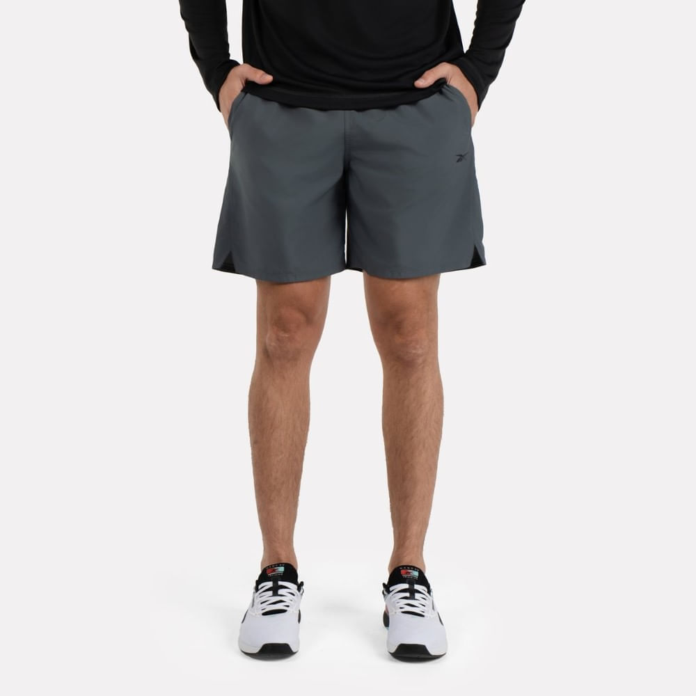 Reebok Id Train Utility Short Pantaloneta gris de hombre para entrenamiento