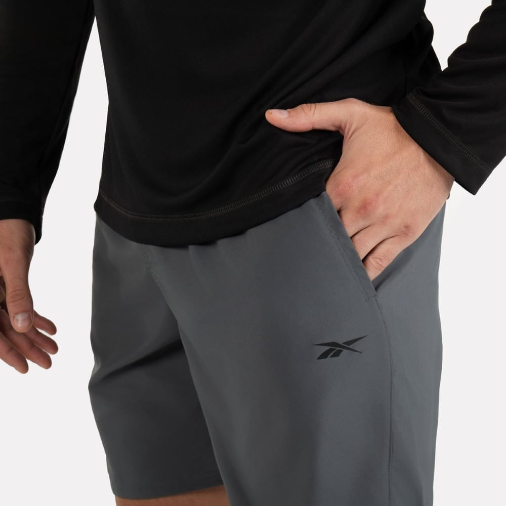 Reebok Id Train Utility Short Pantaloneta gris de hombre para entrenamiento