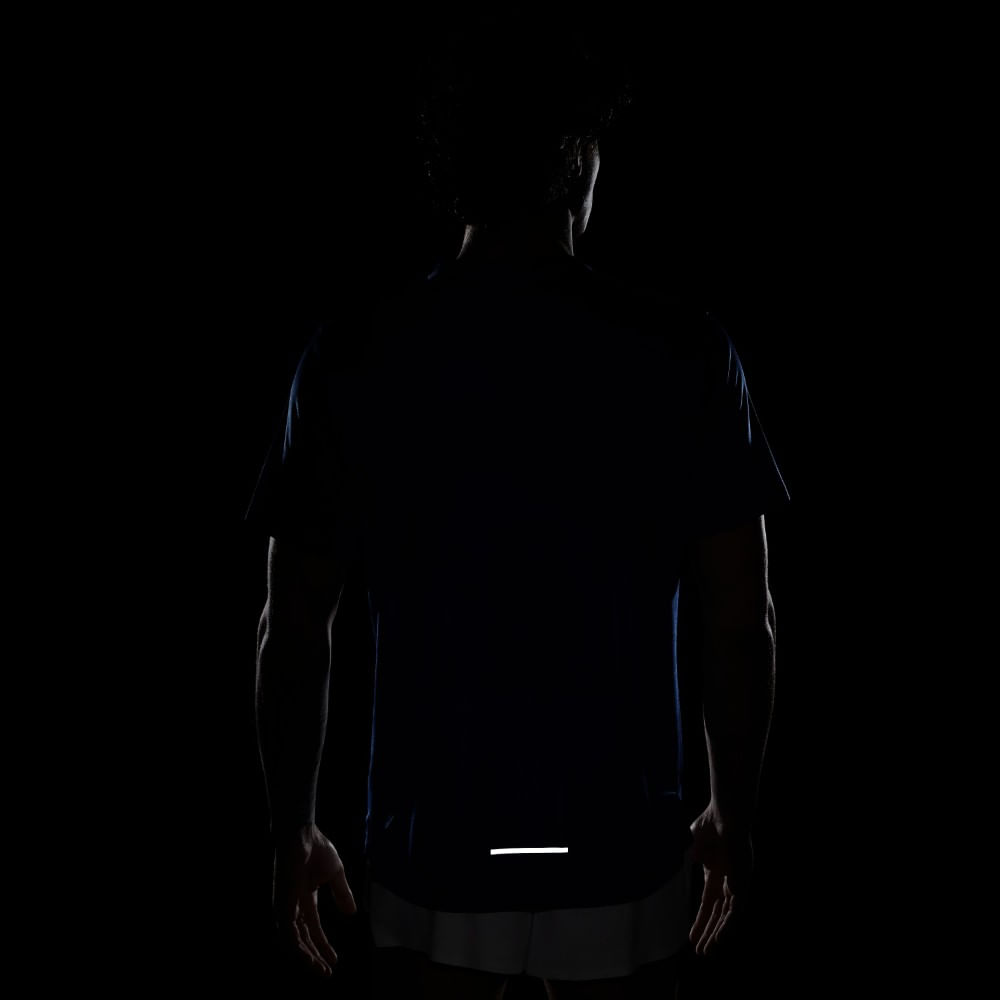 Nike M Nk Df Miler Top Ss Camiseta Manga Corta azul de hombre para correr