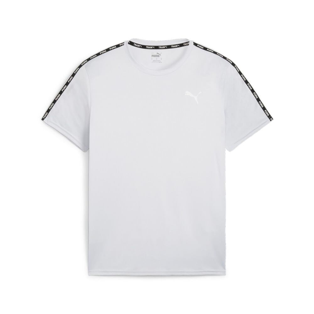puma fit taped tee camiseta manga corta gris de hombre para entrenamiento