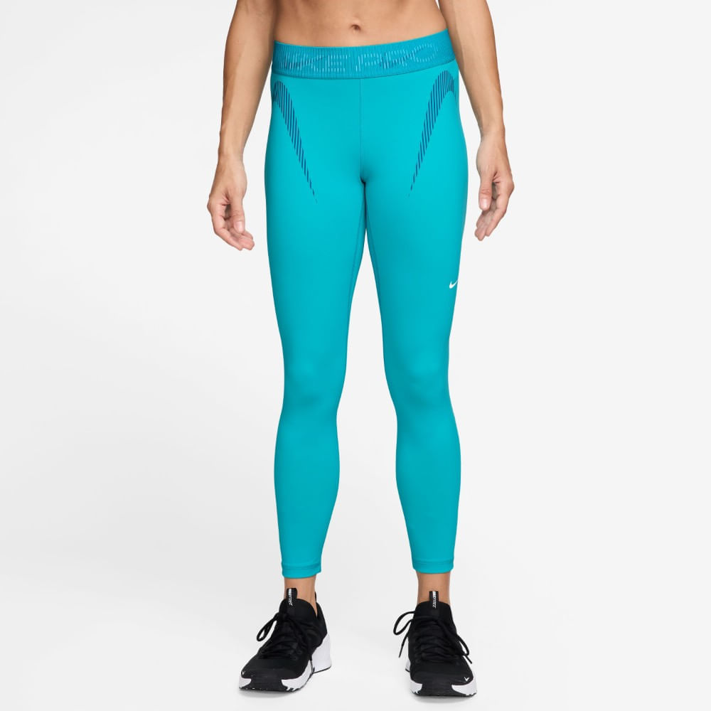 Nike W Np Df Mr 7/8 Tight Tt Grx Licra verde de mujer para entrenamiento