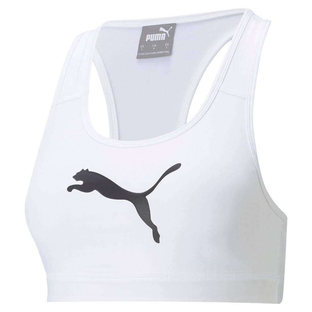 Puma Mid Impact 4Keeps Bra Top blanco de mujer para entrenamiento