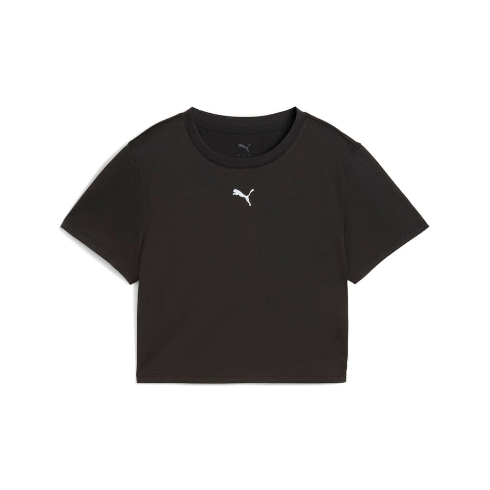 puma tad essential baby tee w camiseta manga corta negro de mujer para entrenamiento