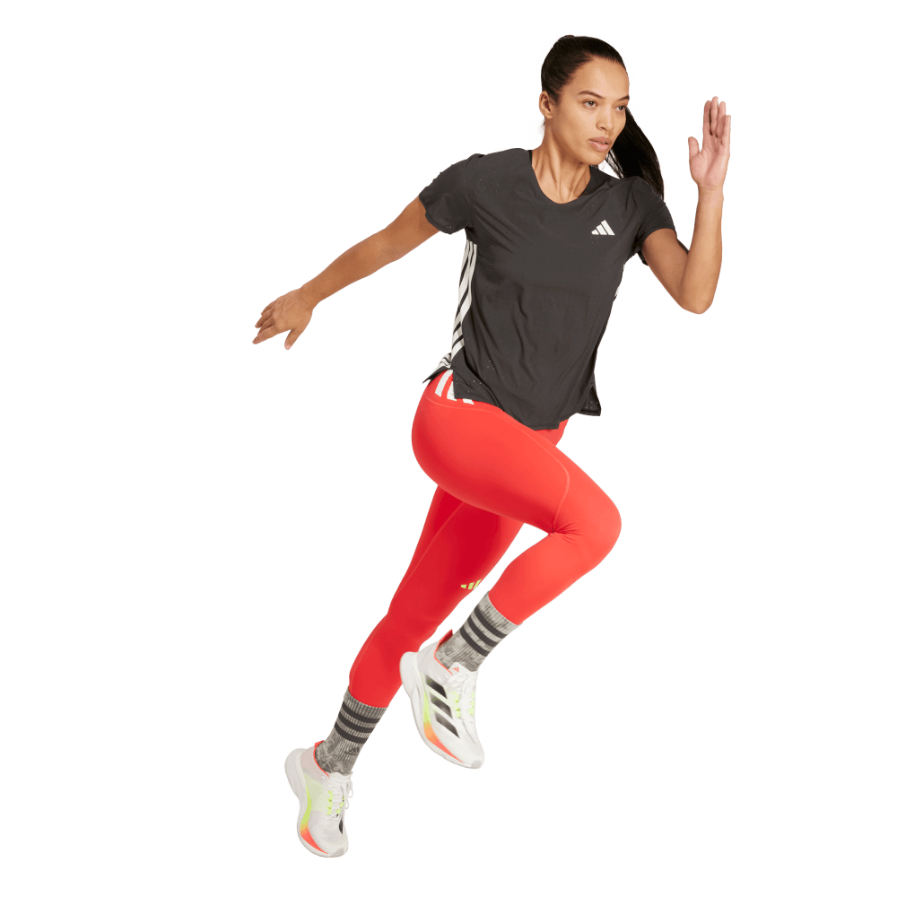 Adidas Camiseta Adizero Manga Corta negro de mujer para correr