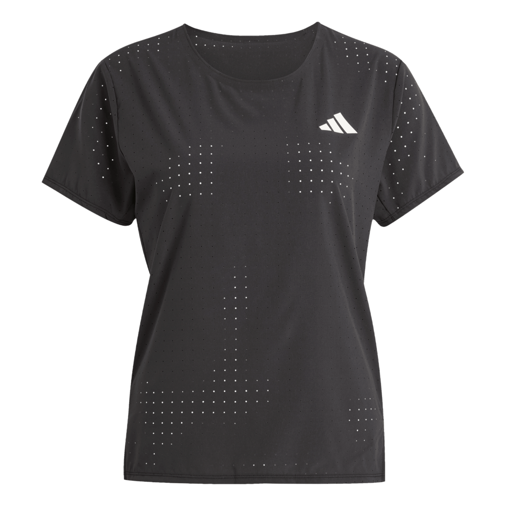 Adidas Camiseta Adizero Manga Corta negro de mujer para correr