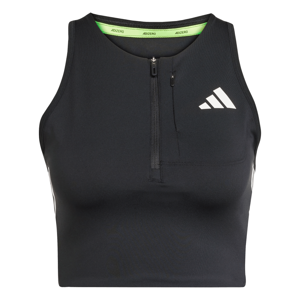 Adidas Adizero Crop W Camiseta Manga Sisa negro de mujer para correr
