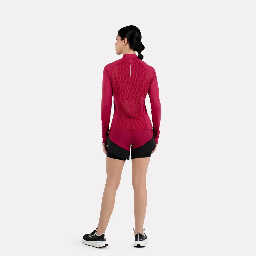Reebok Running 2 In 1 Short Pantaloneta rojo de mujer para correr