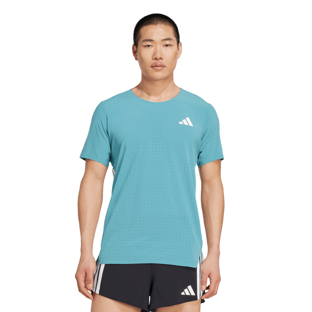 Adidas Adizero Tee M Camiseta Manga Corta azul de hombre para correr