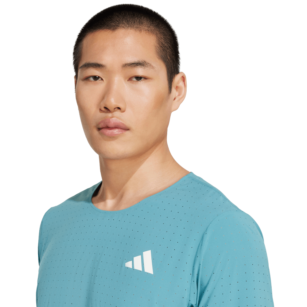 Adidas Adizero Tee M Camiseta Manga Corta azul de hombre para correr
